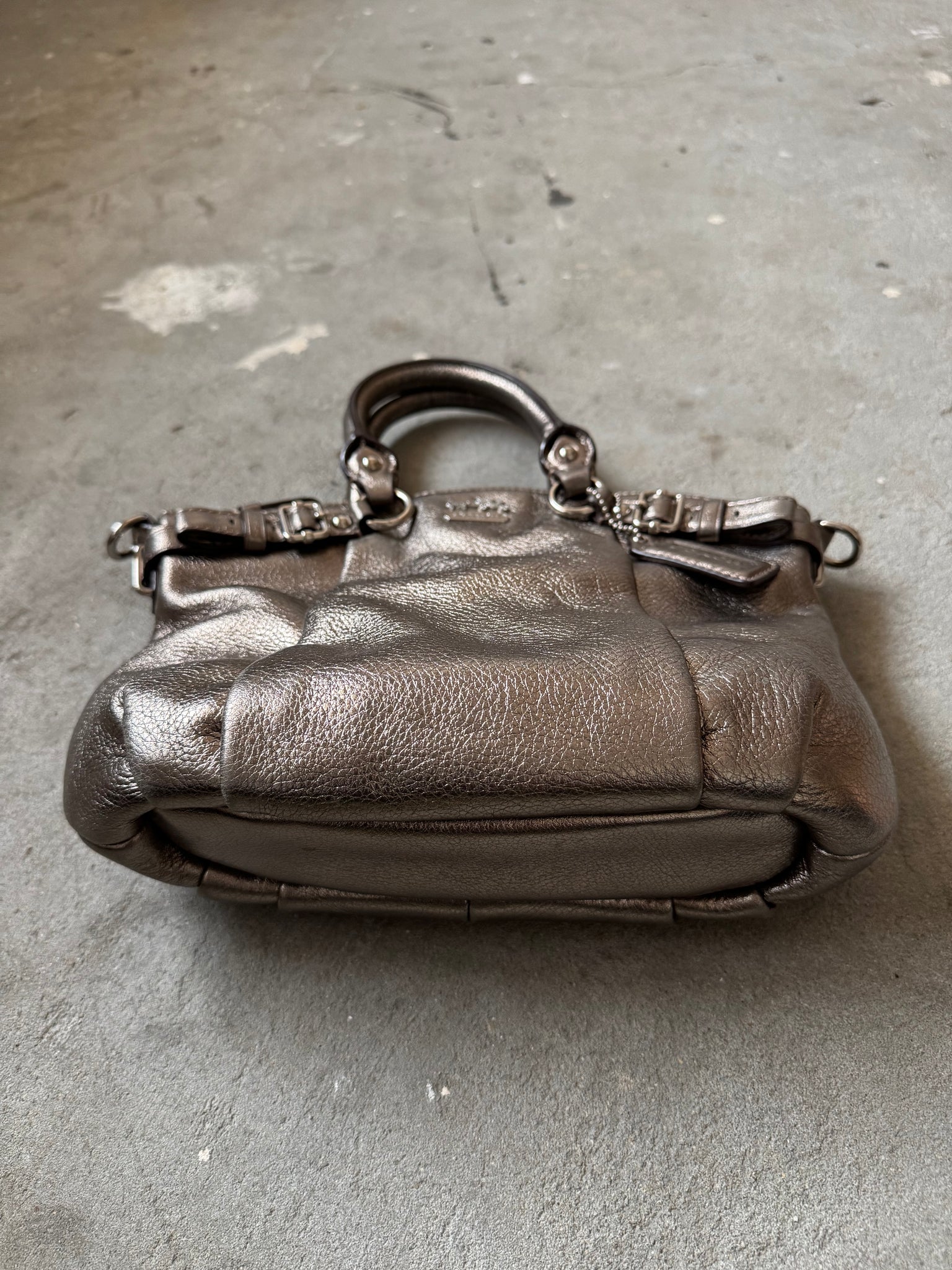 Coach 2Way Madison Metallic Shoulder Bag Silver
