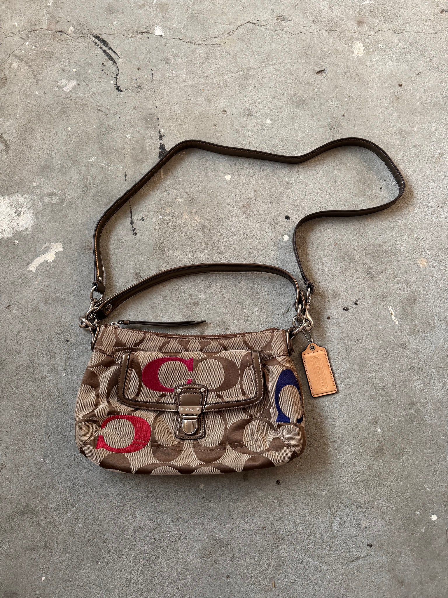 Coach Signature Embroidered C Poppy Shoulder Bag