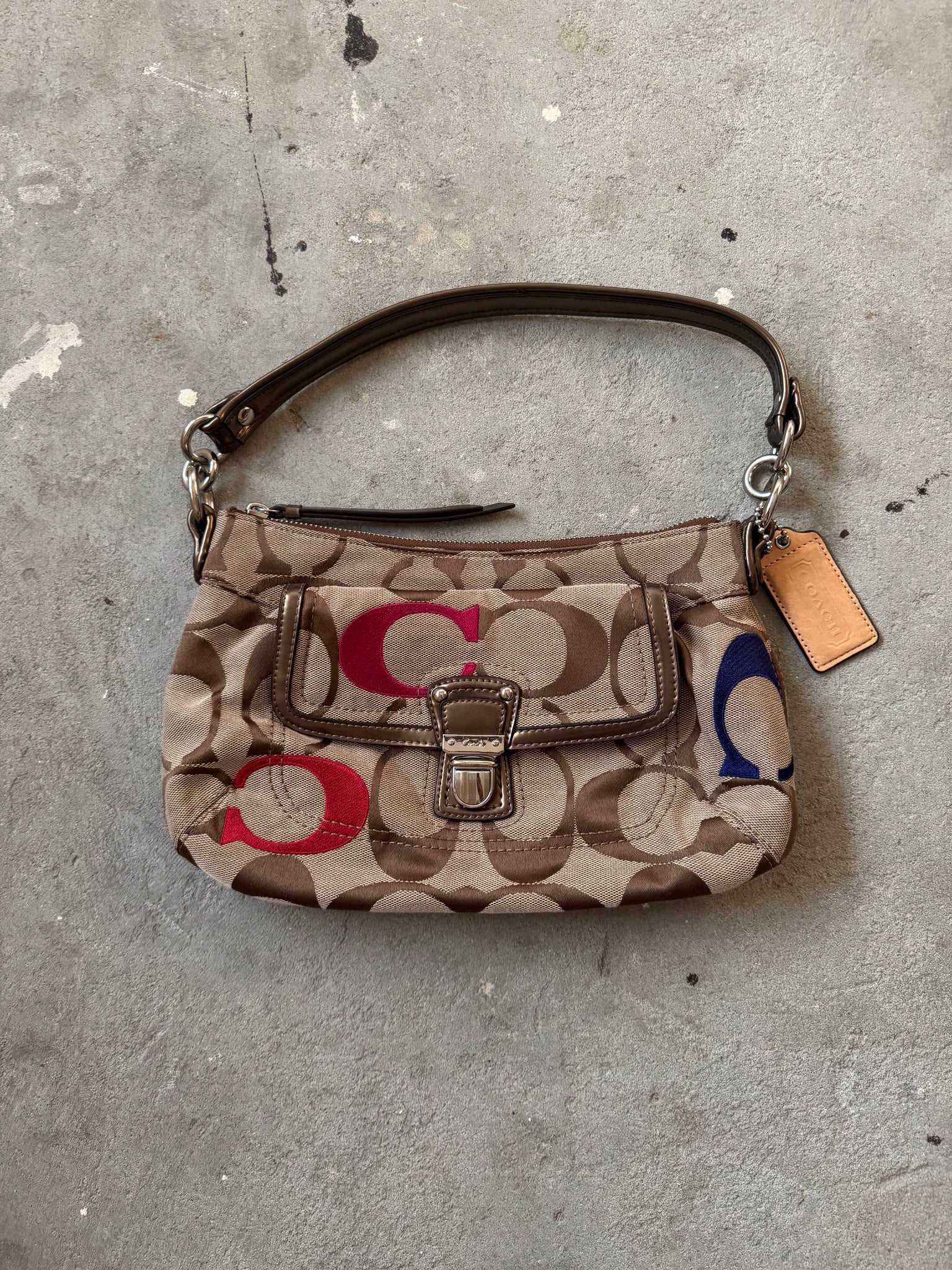 Coach Signature Embroidered C Poppy Shoulder Bag