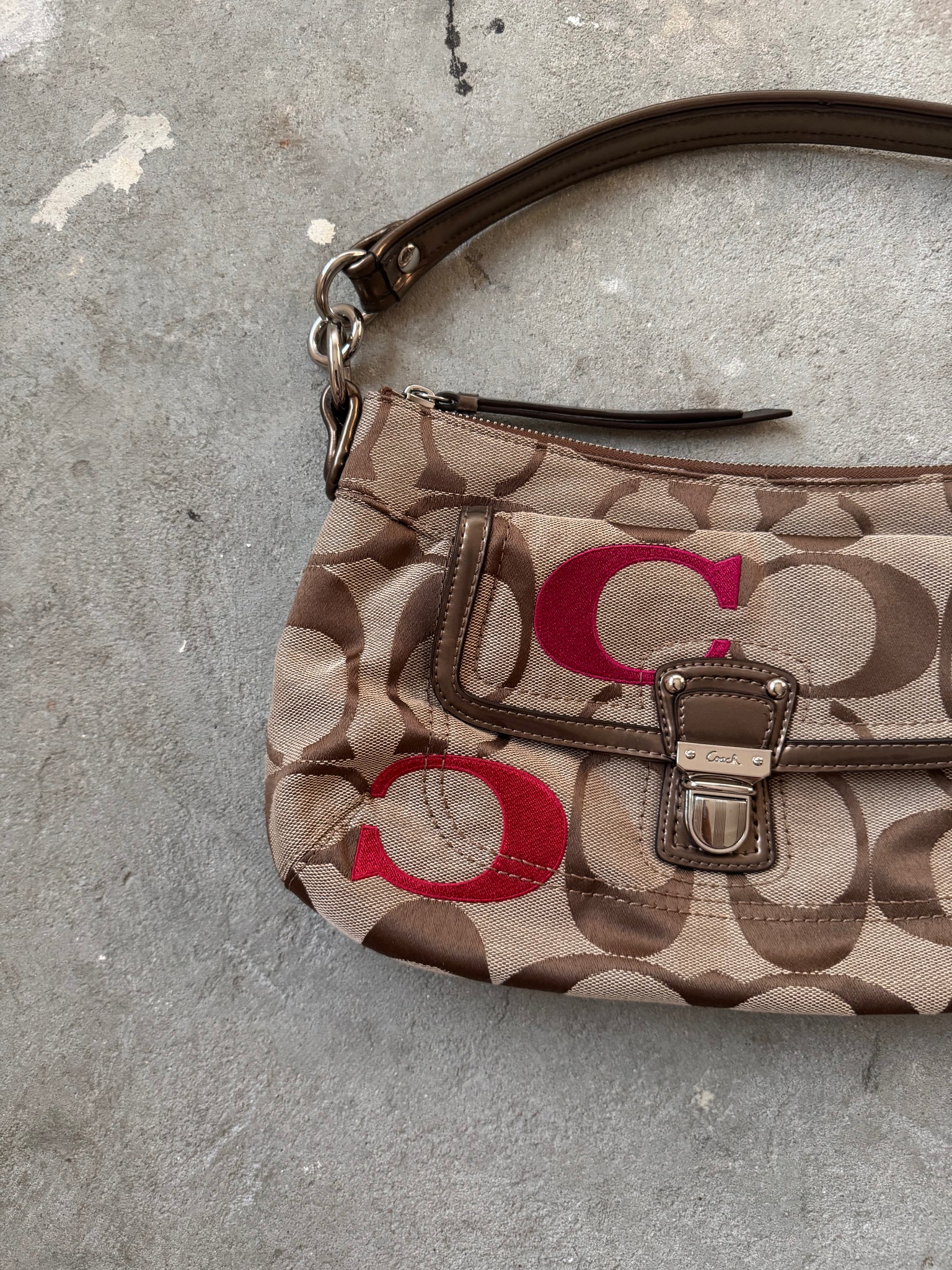 Coach Signature Embroidered C Poppy Shoulder Bag