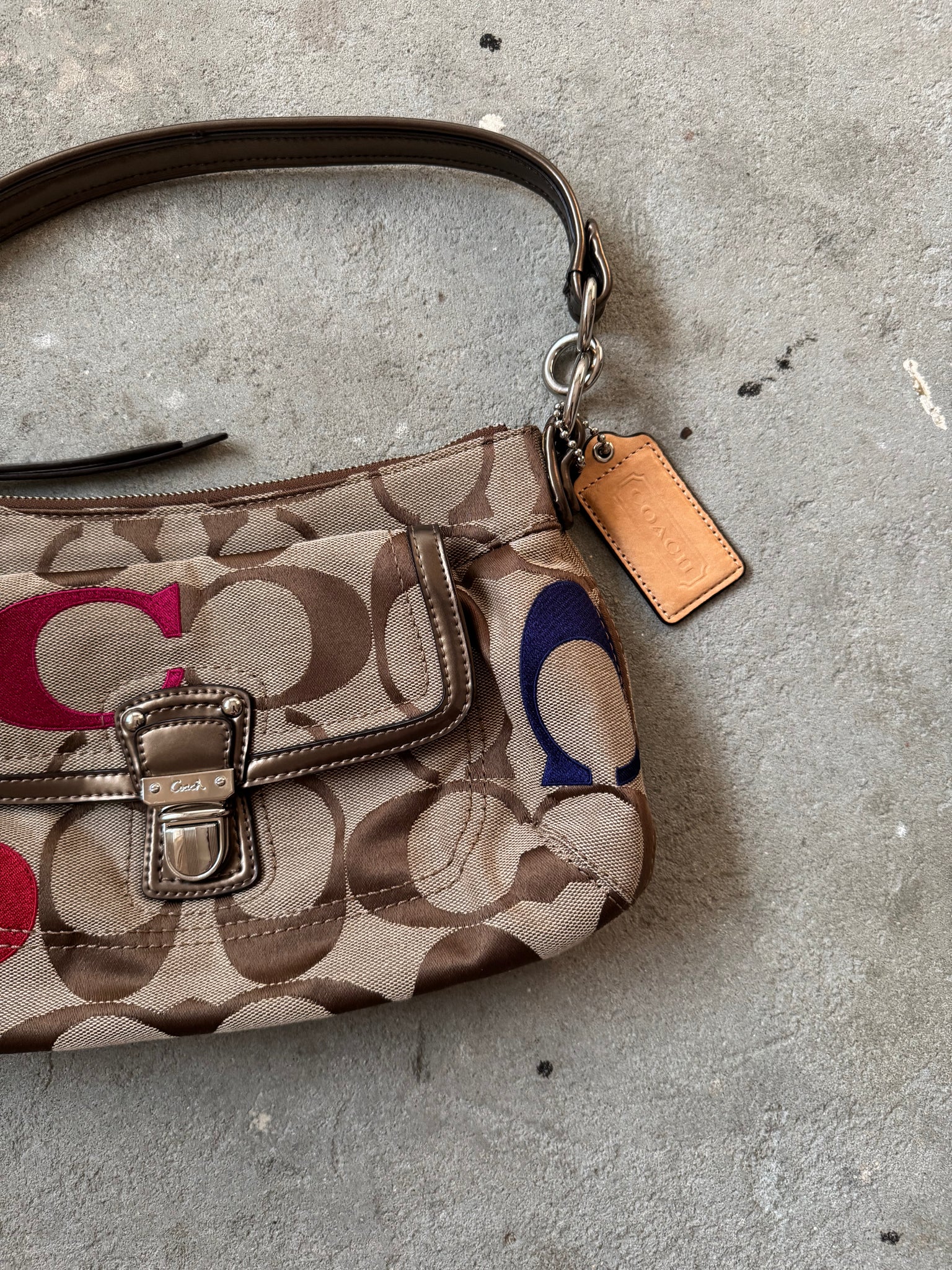 Coach Signature Embroidered C Poppy Shoulder Bag