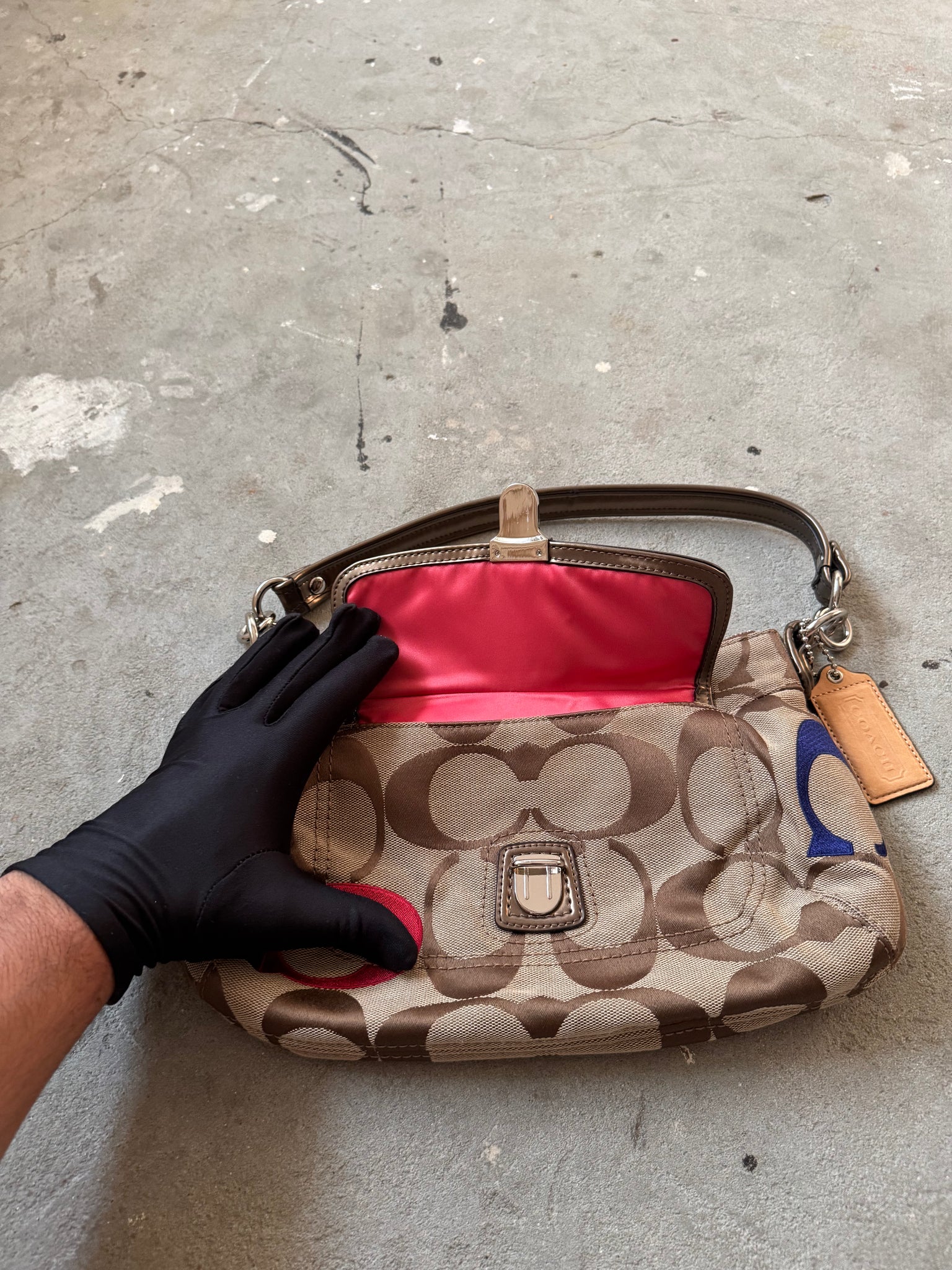 Coach Signature Embroidered C Poppy Shoulder Bag