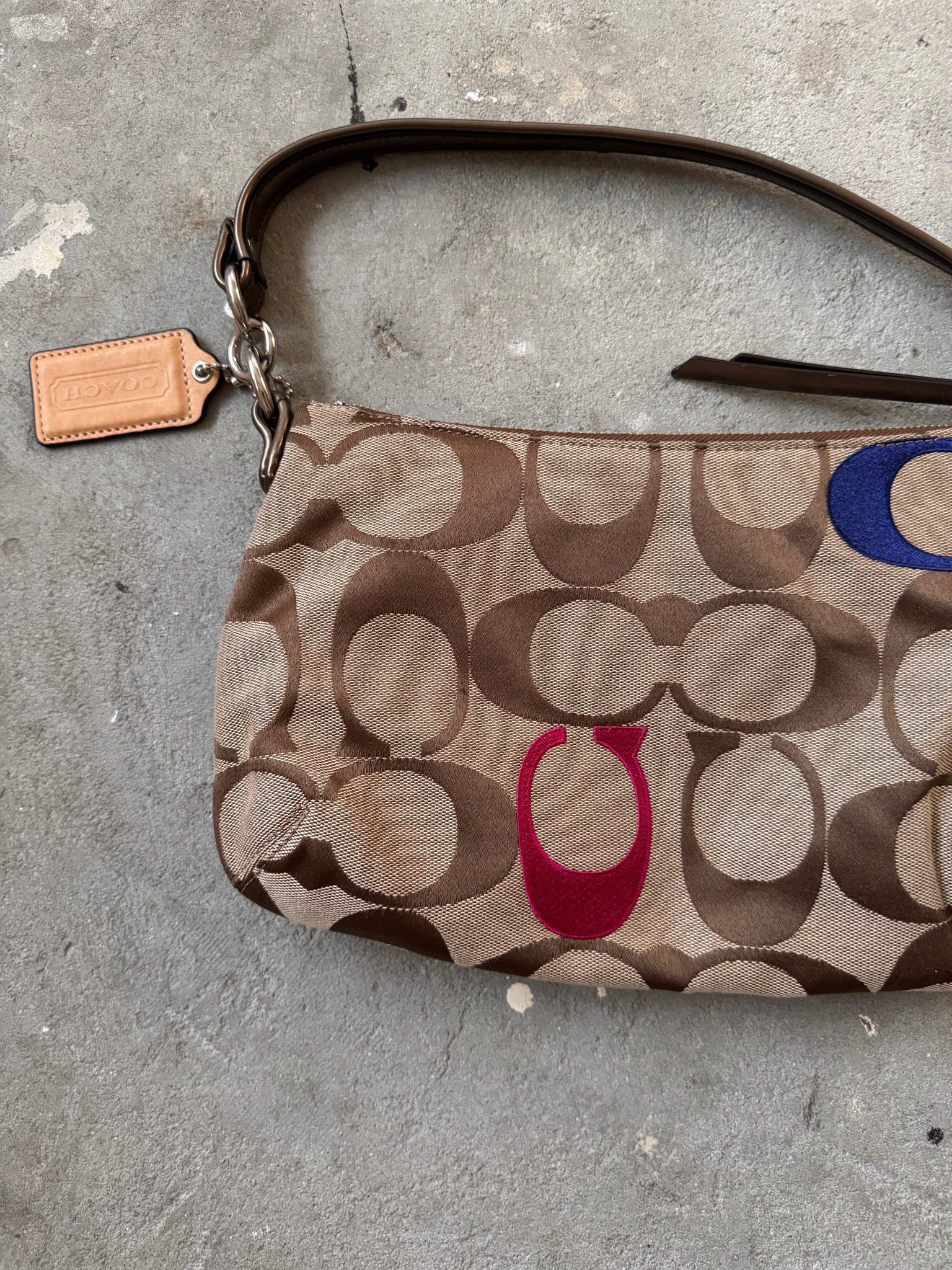 Coach Signature Embroidered C Poppy Shoulder Bag