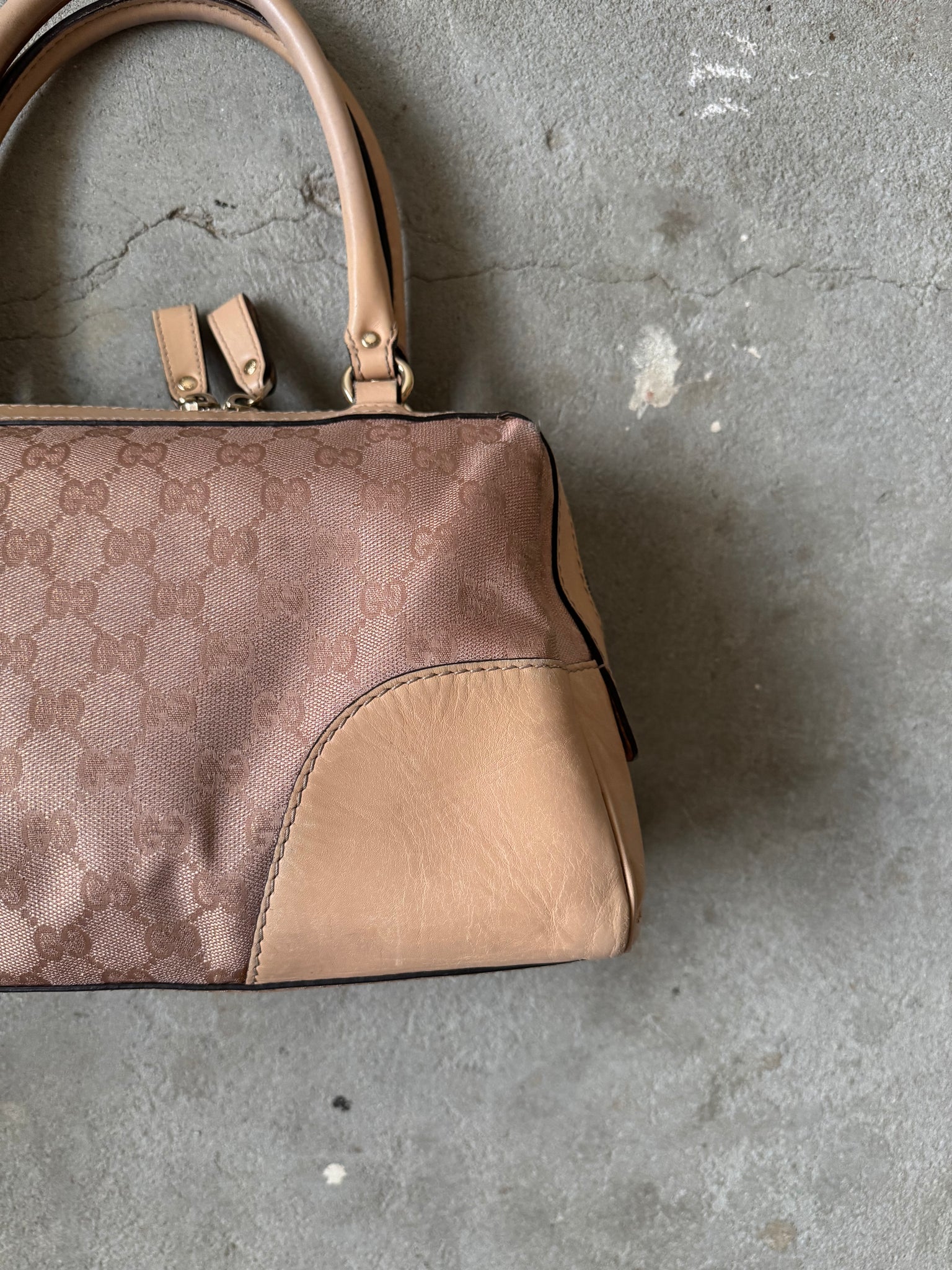 Gucci GG Monogram Heart Lovely Boston Bag Beige/Pink