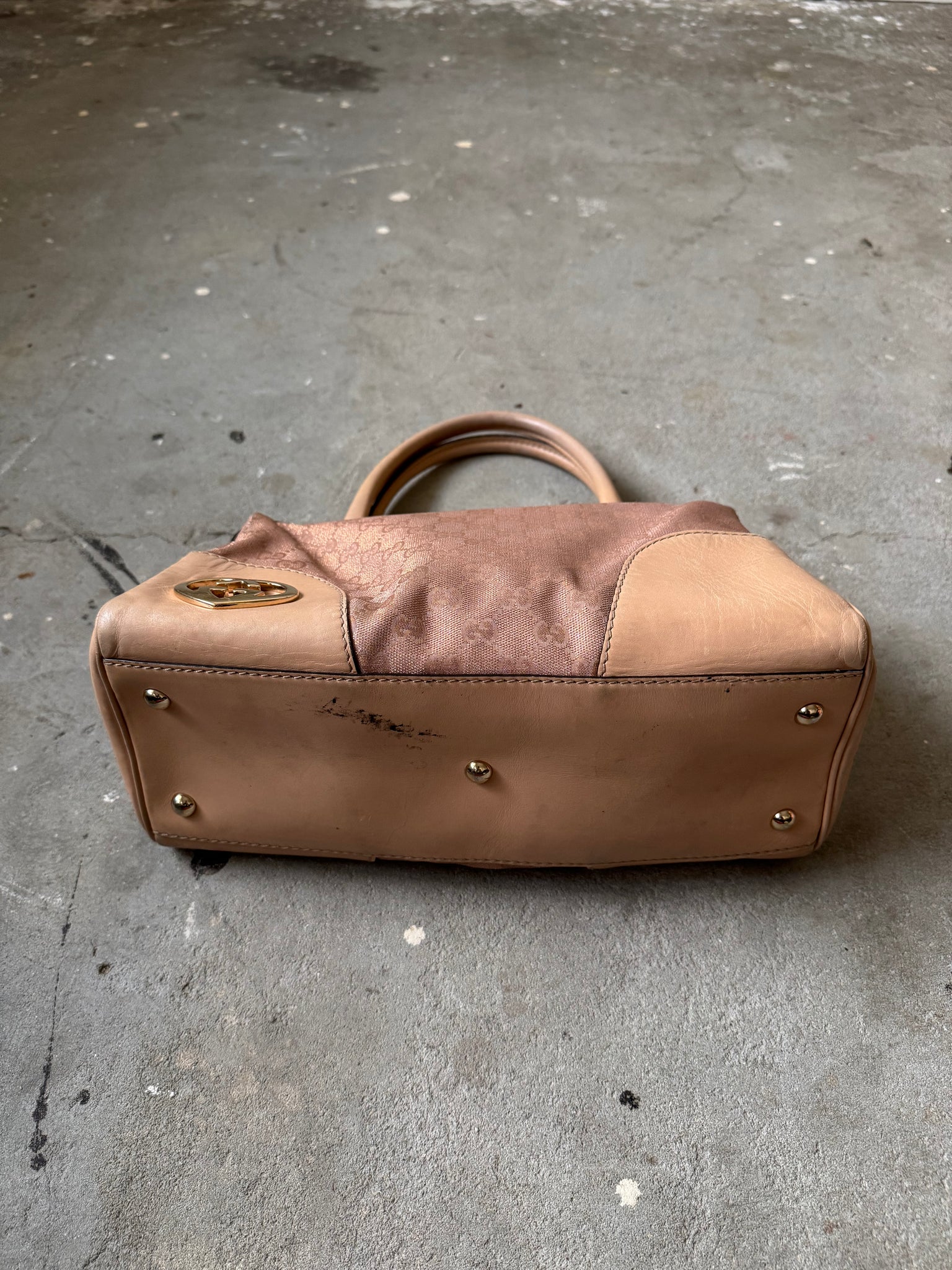 Gucci GG Monogram Heart Lovely Boston Bag Beige/Pink