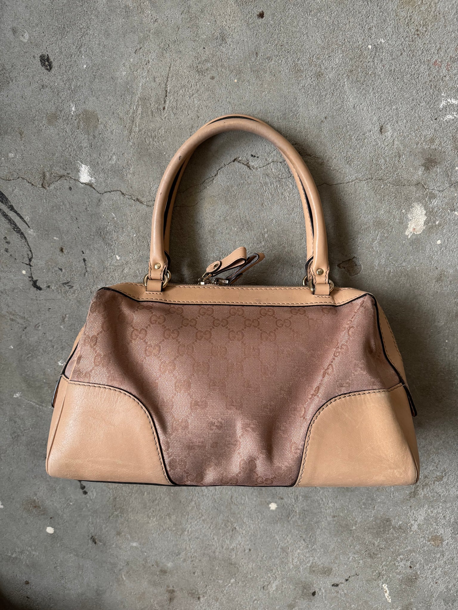 Gucci GG Monogram Heart Lovely Boston Bag Beige/Pink