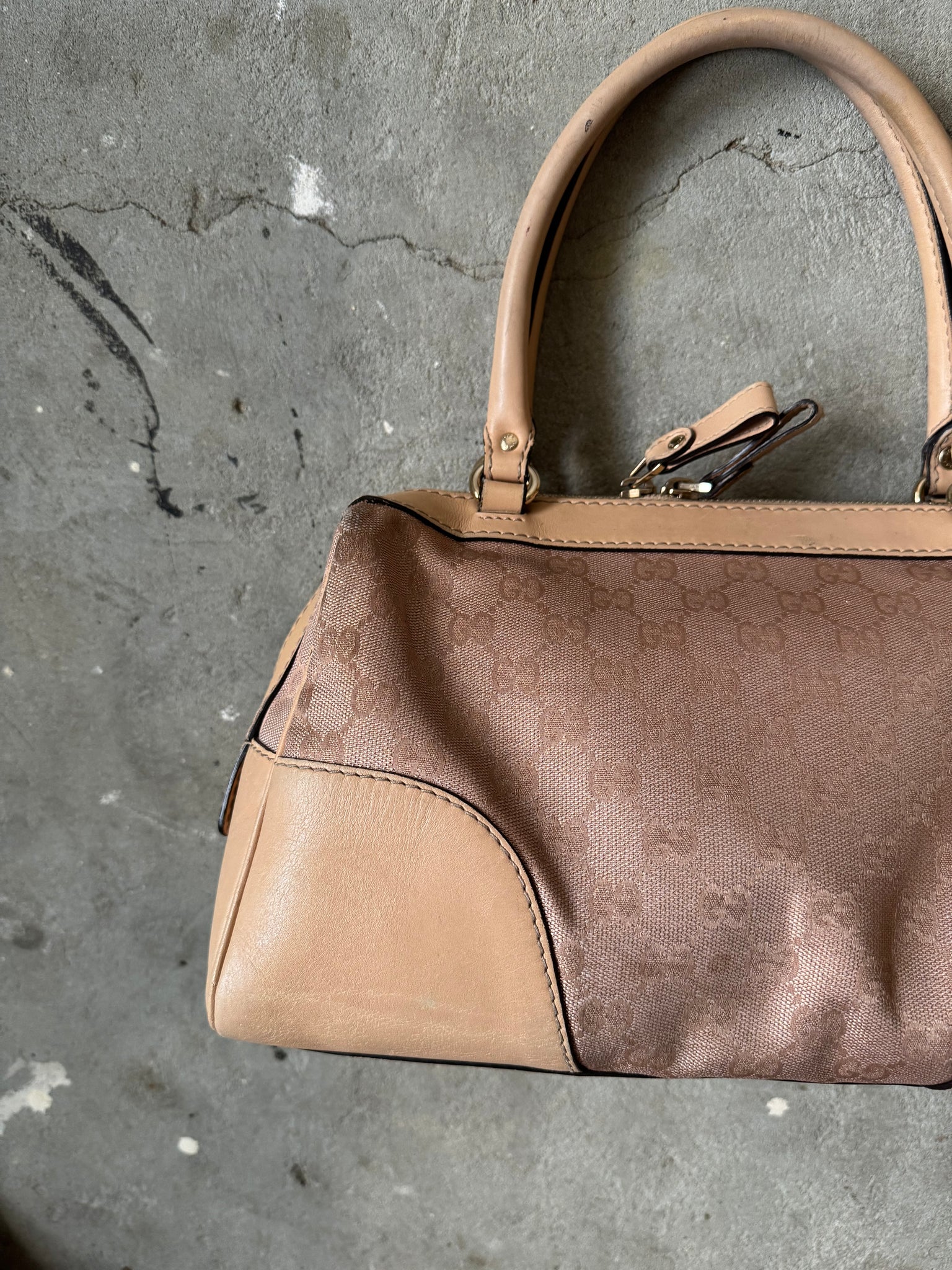 Gucci GG Monogram Heart Lovely Boston Bag Beige/Pink