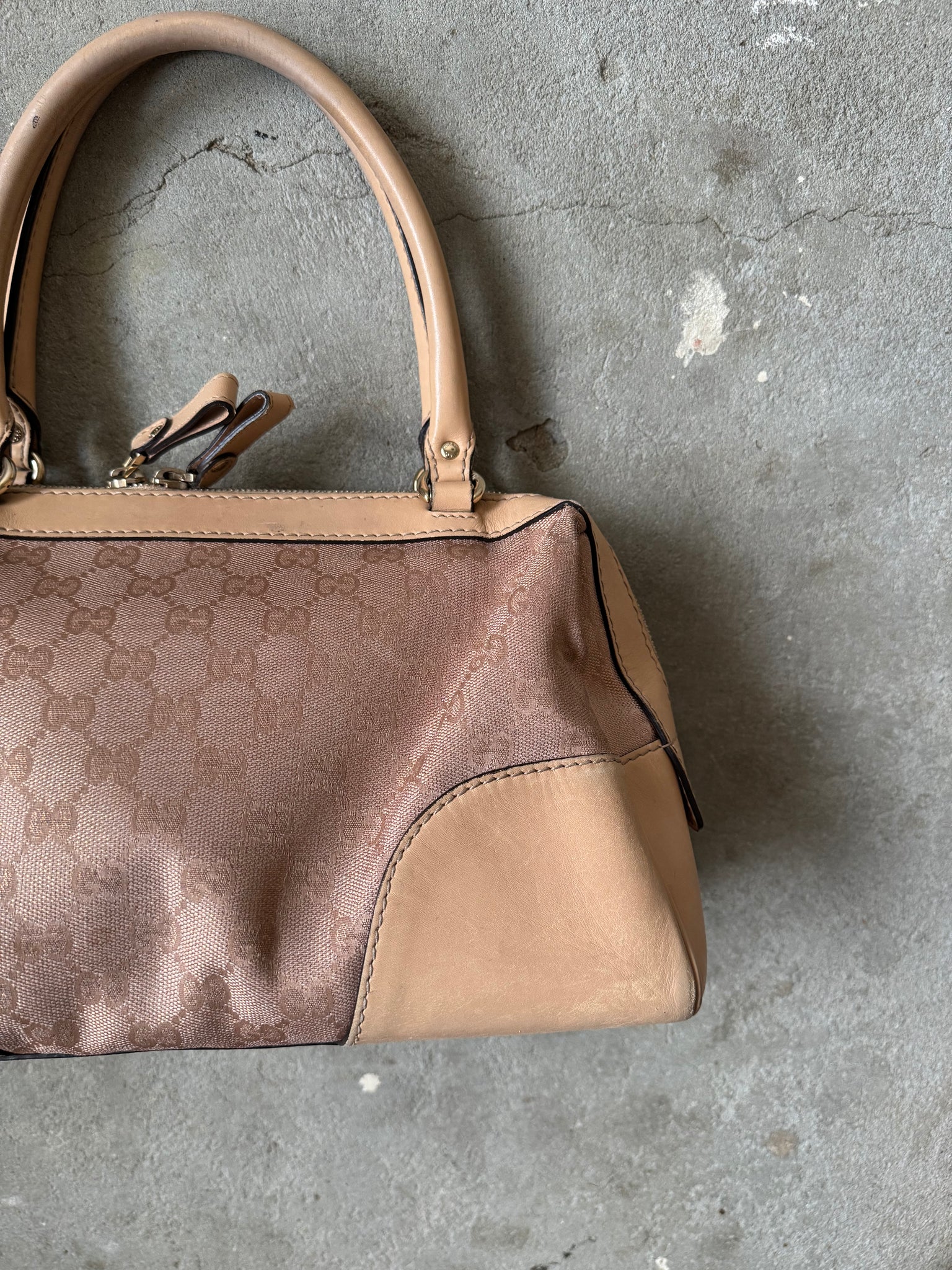 Gucci GG Monogram Heart Lovely Boston Bag Beige/Pink