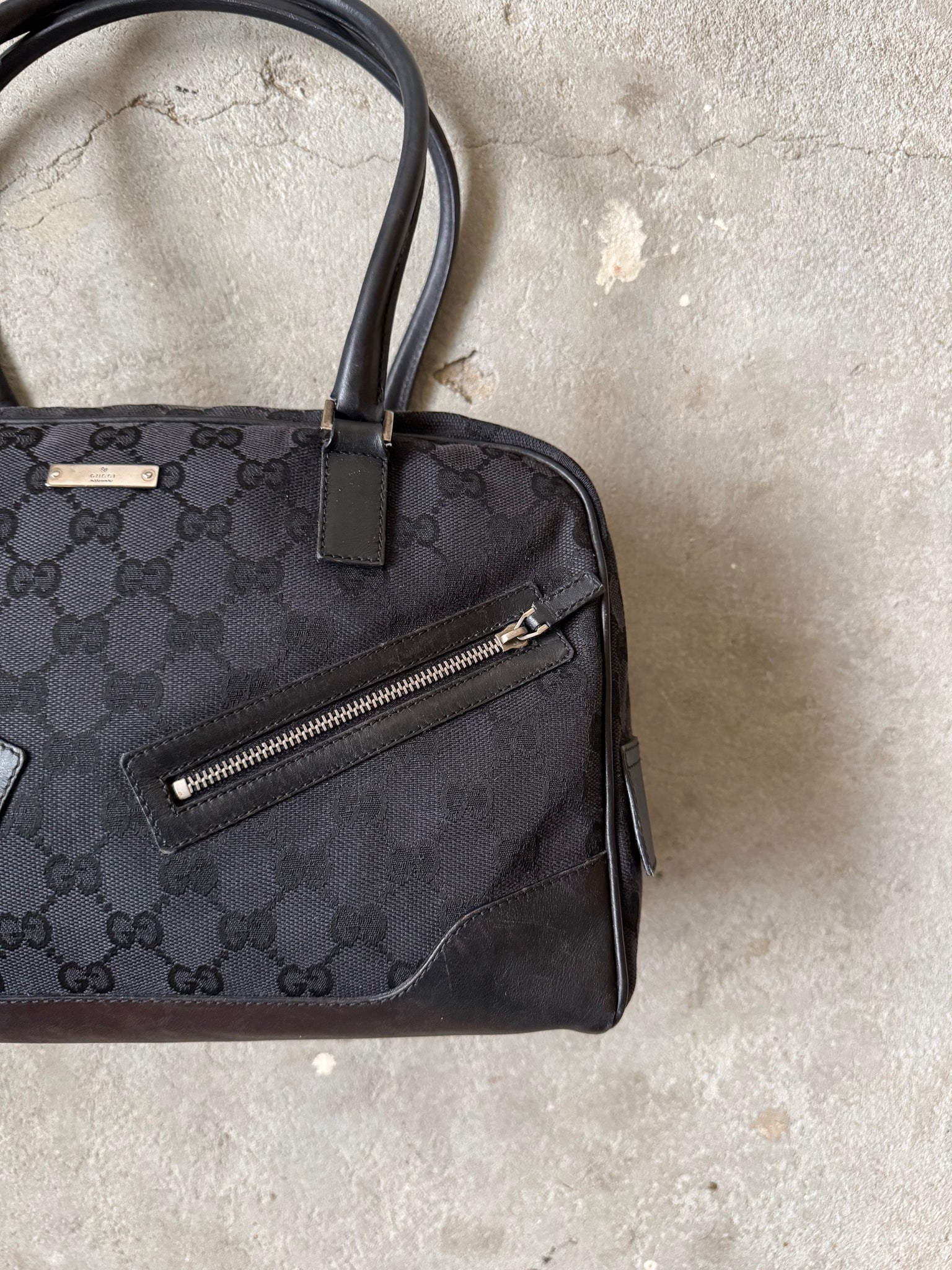 Gucci GG Monogram Boston Shoulder Bag Black