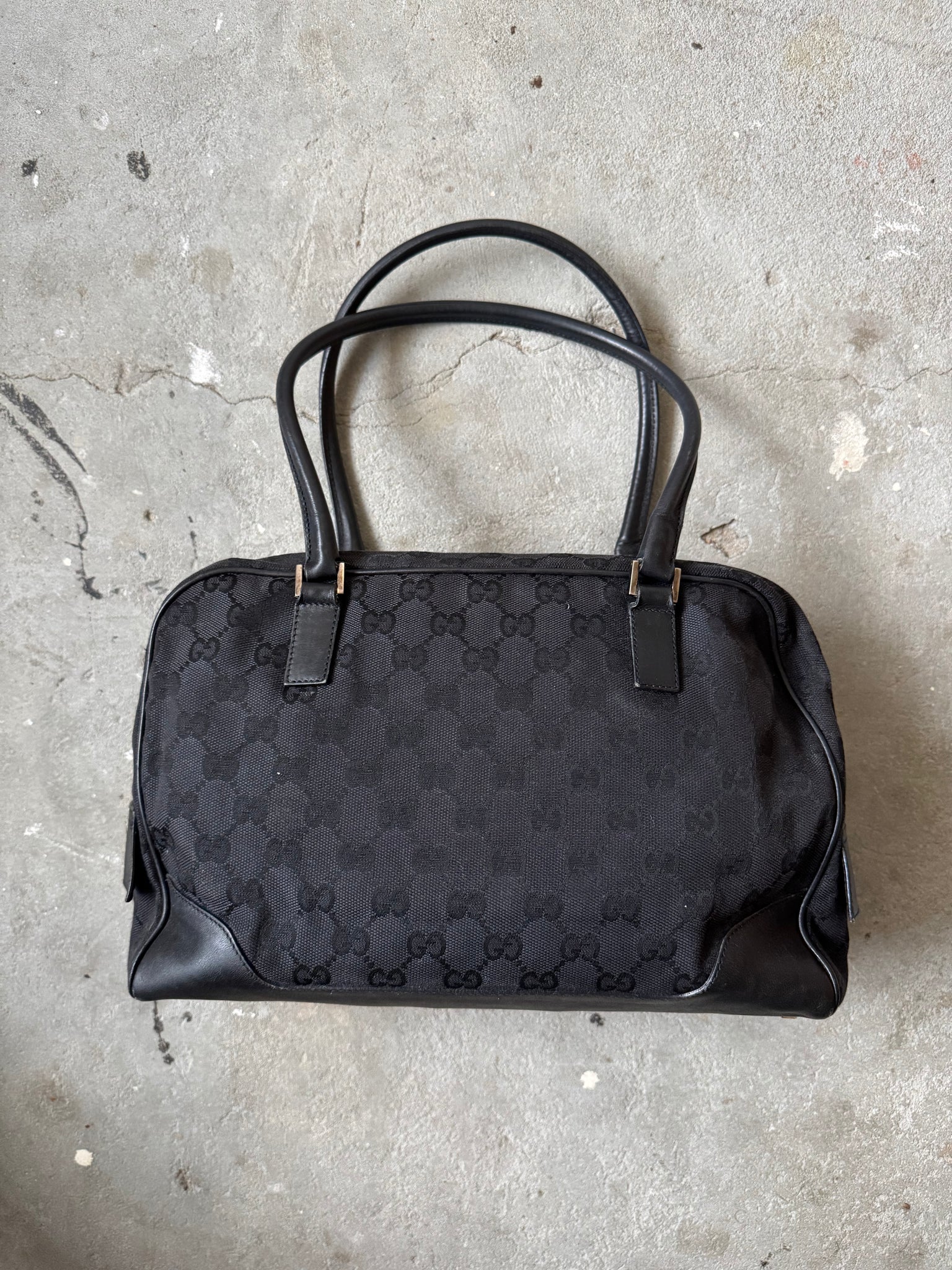 Gucci GG Monogram Boston Shoulder Bag Black