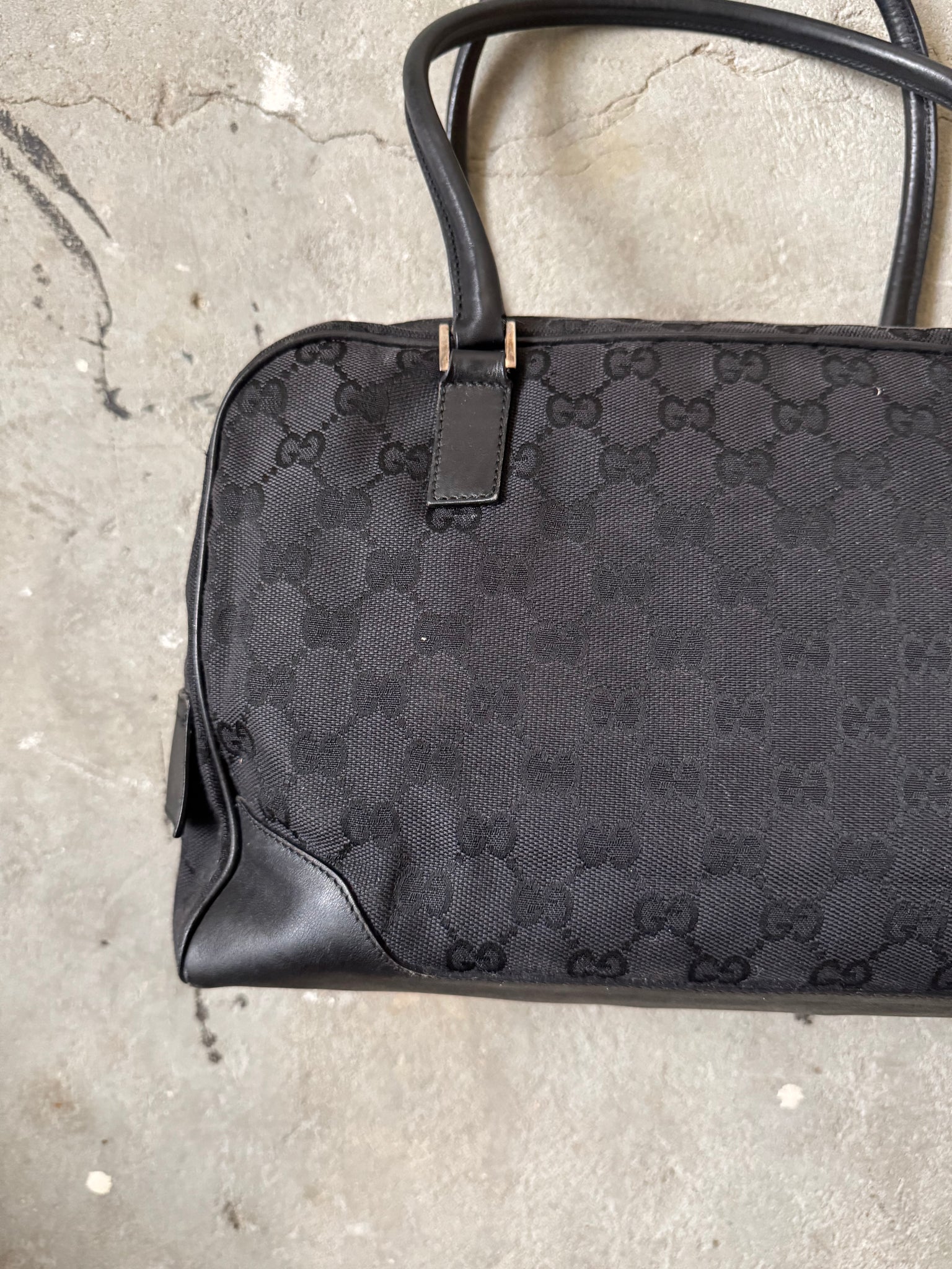 Gucci GG Monogram Boston Shoulder Bag Black