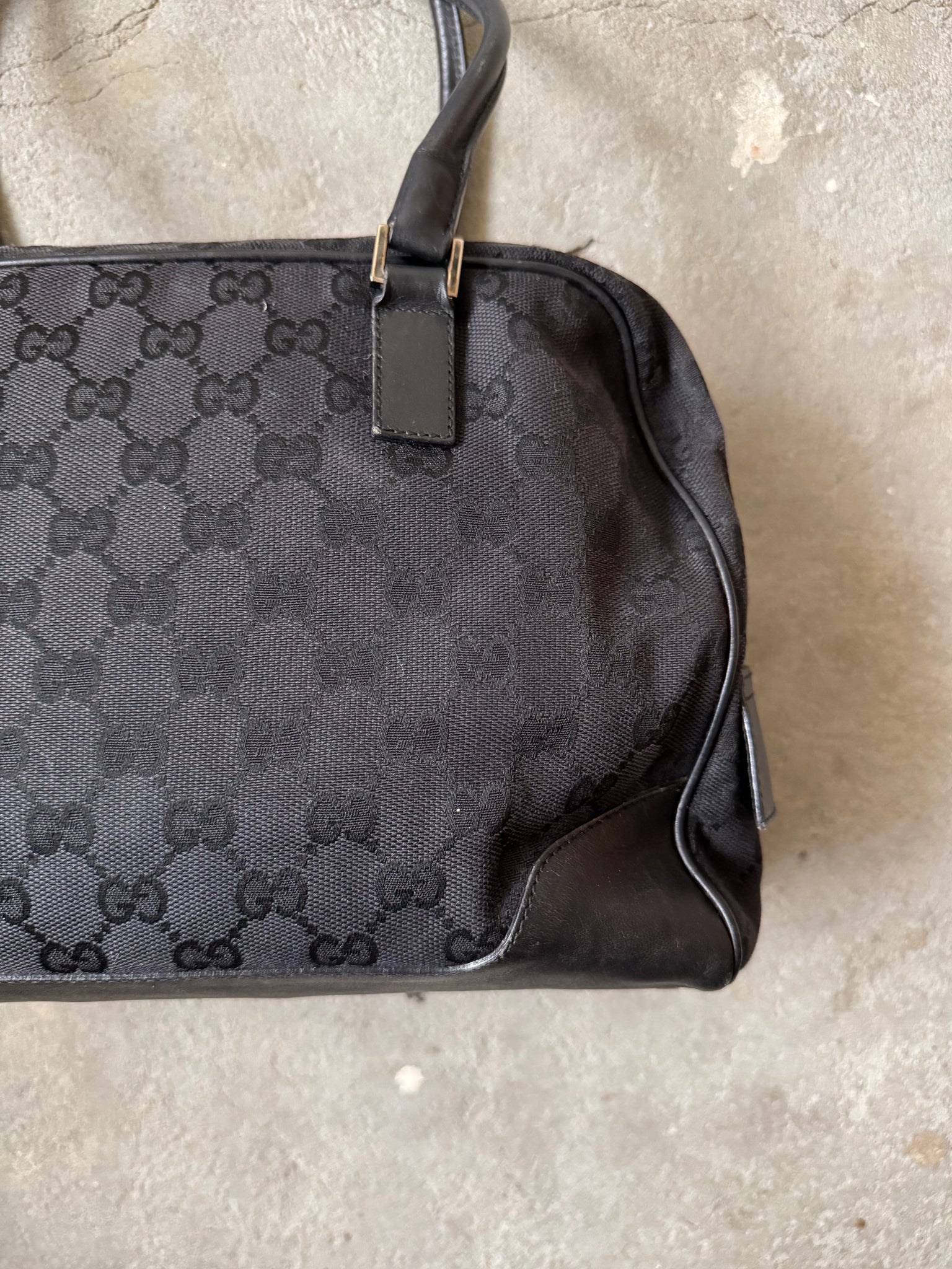 Gucci GG Monogram Boston Shoulder Bag Black