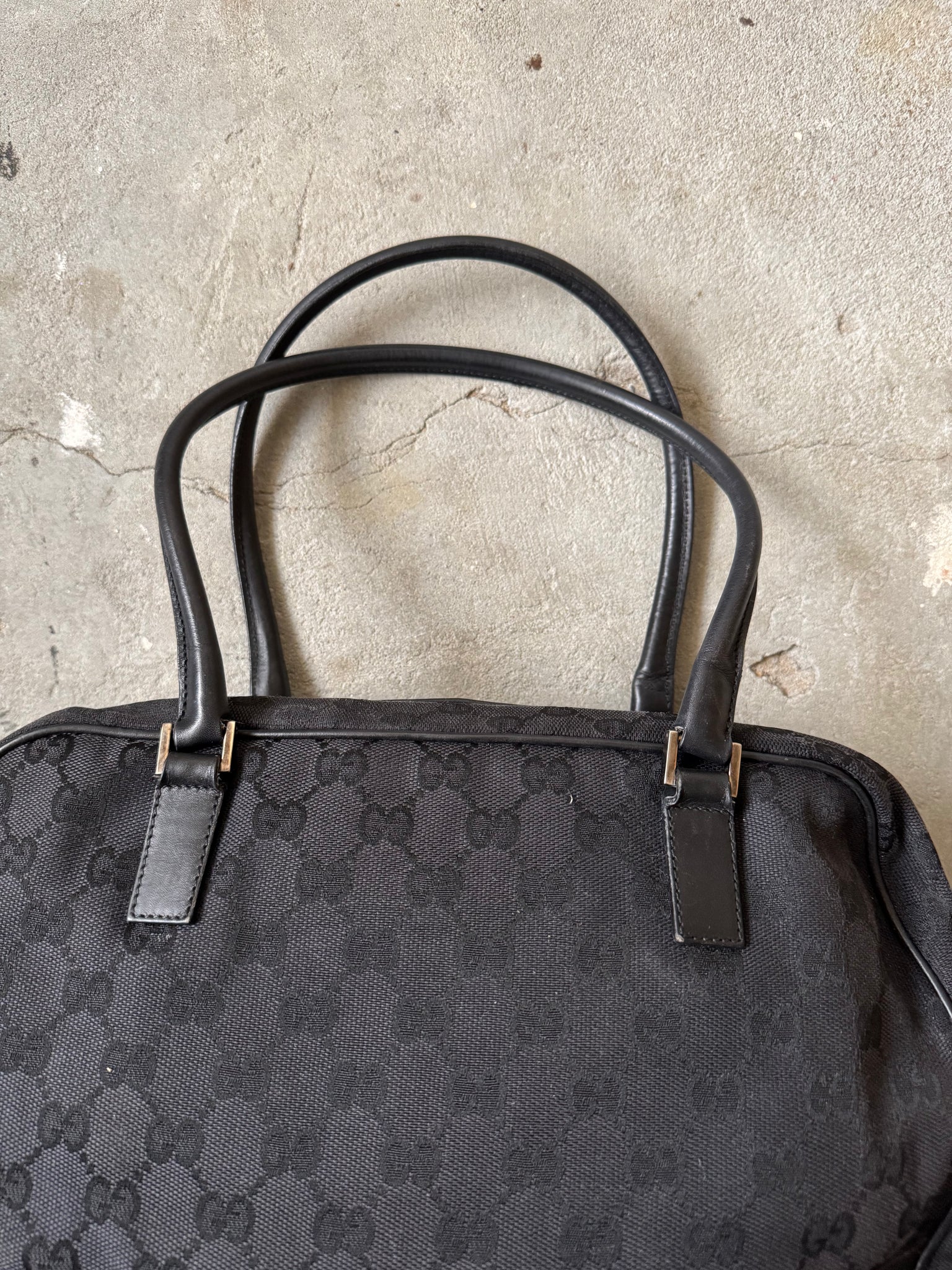 Gucci GG Monogram Boston Shoulder Bag Black