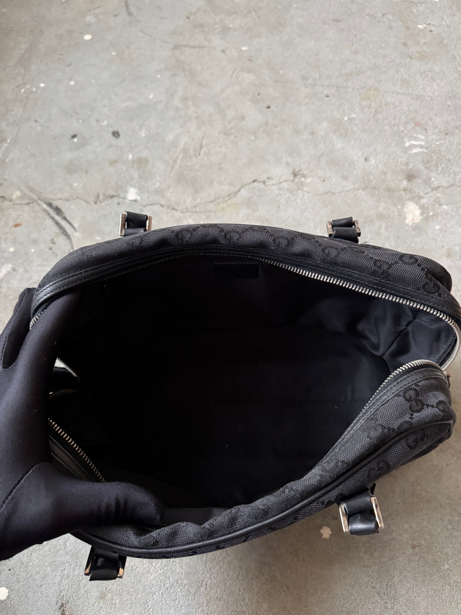 Gucci GG Monogram Boston Shoulder Bag Black