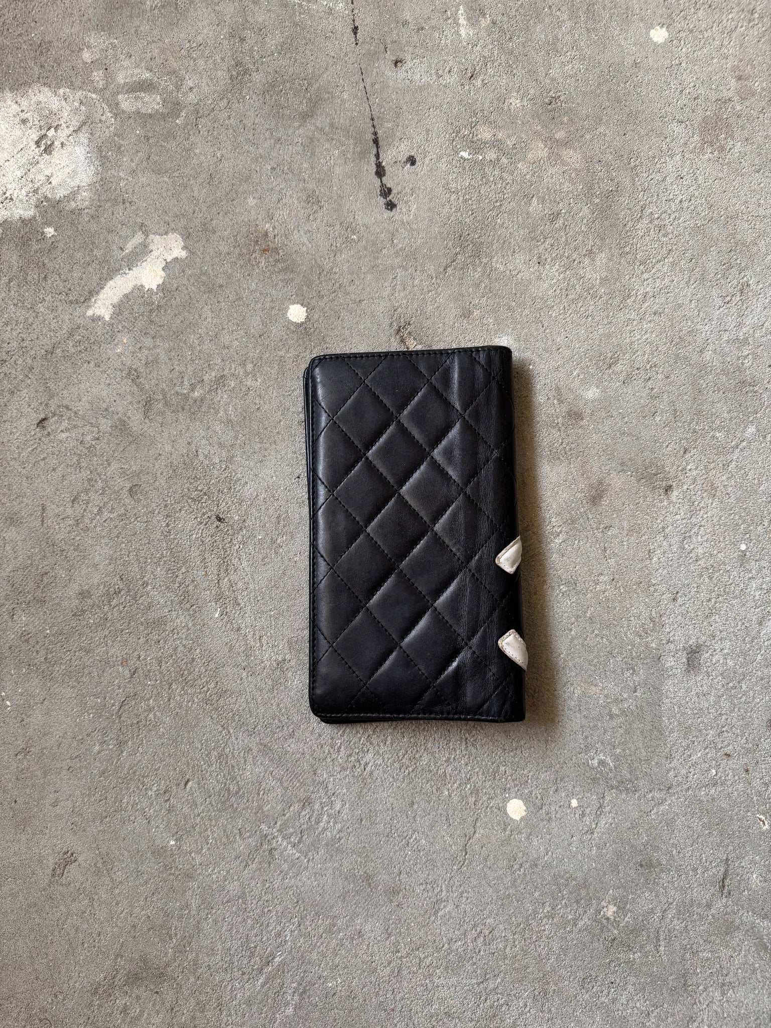 Chanel CC Cambon Lambskin Long Wallet Black/Pink