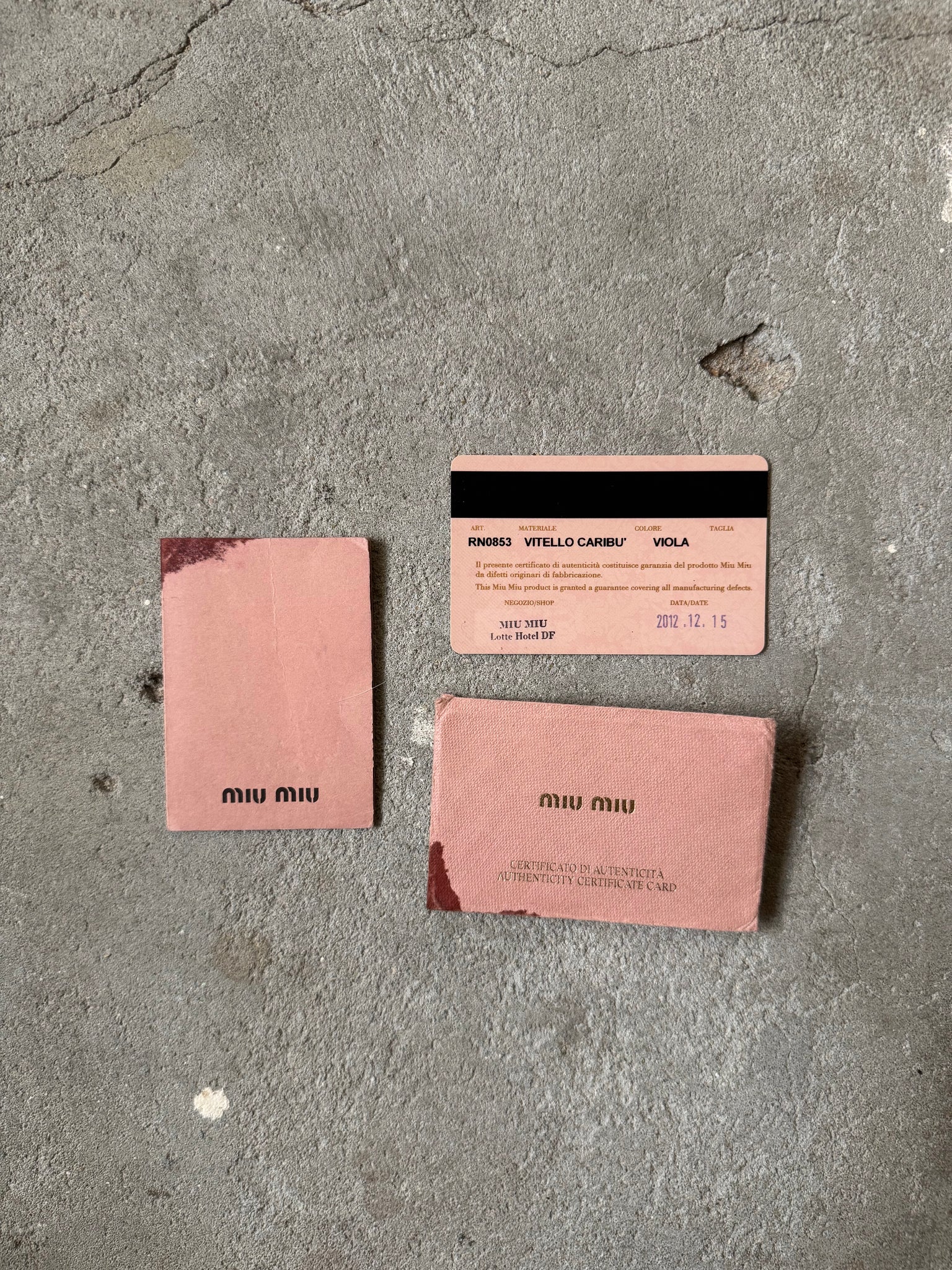Miu Miu 2Way Viola Vitello Caribu Leather Hand Bag Purple