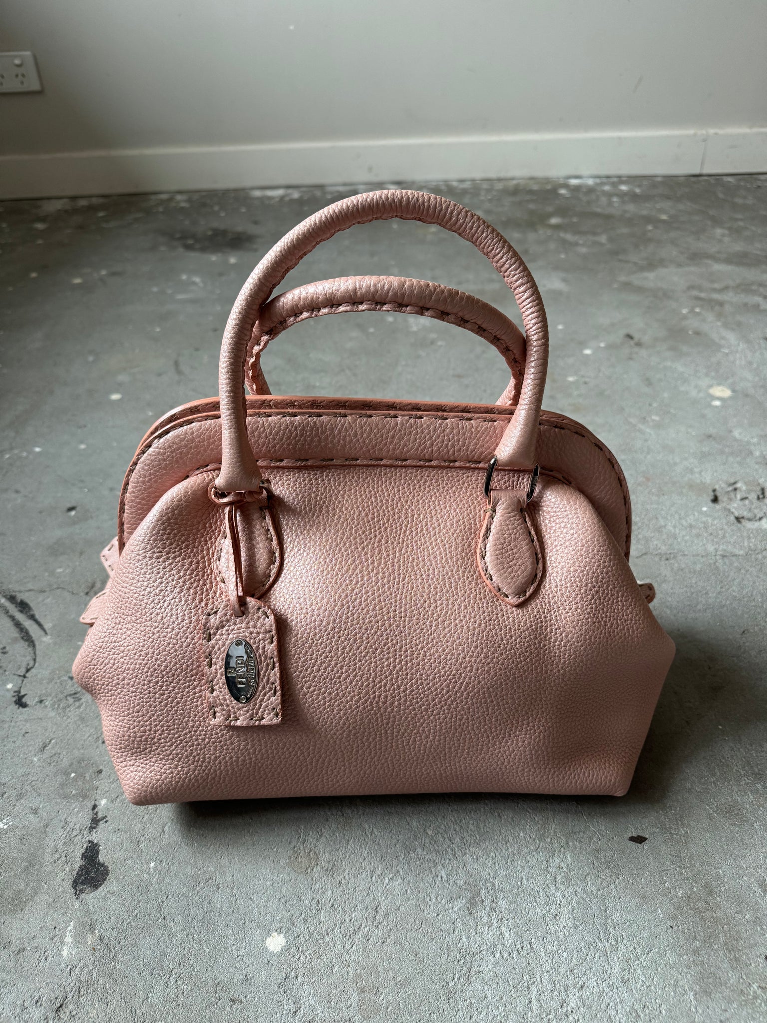 Fendi Cuoio Romano Selleria Shoulder Bag Cipria