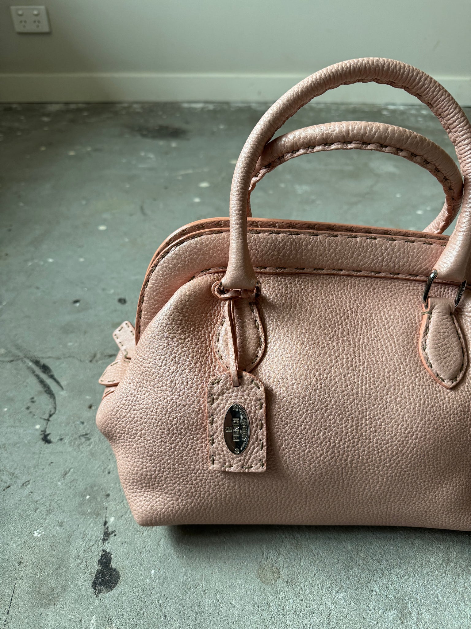 Fendi Cuoio Romano Selleria Shoulder Bag Cipria