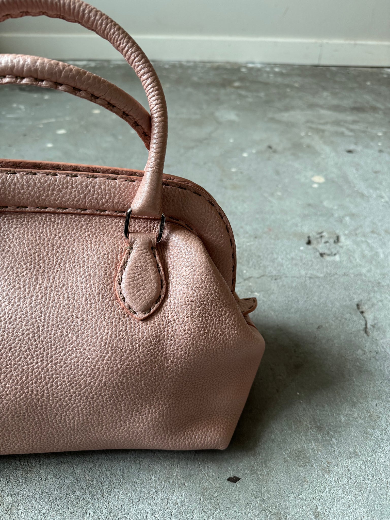 Fendi Cuoio Romano Selleria Shoulder Bag Cipria