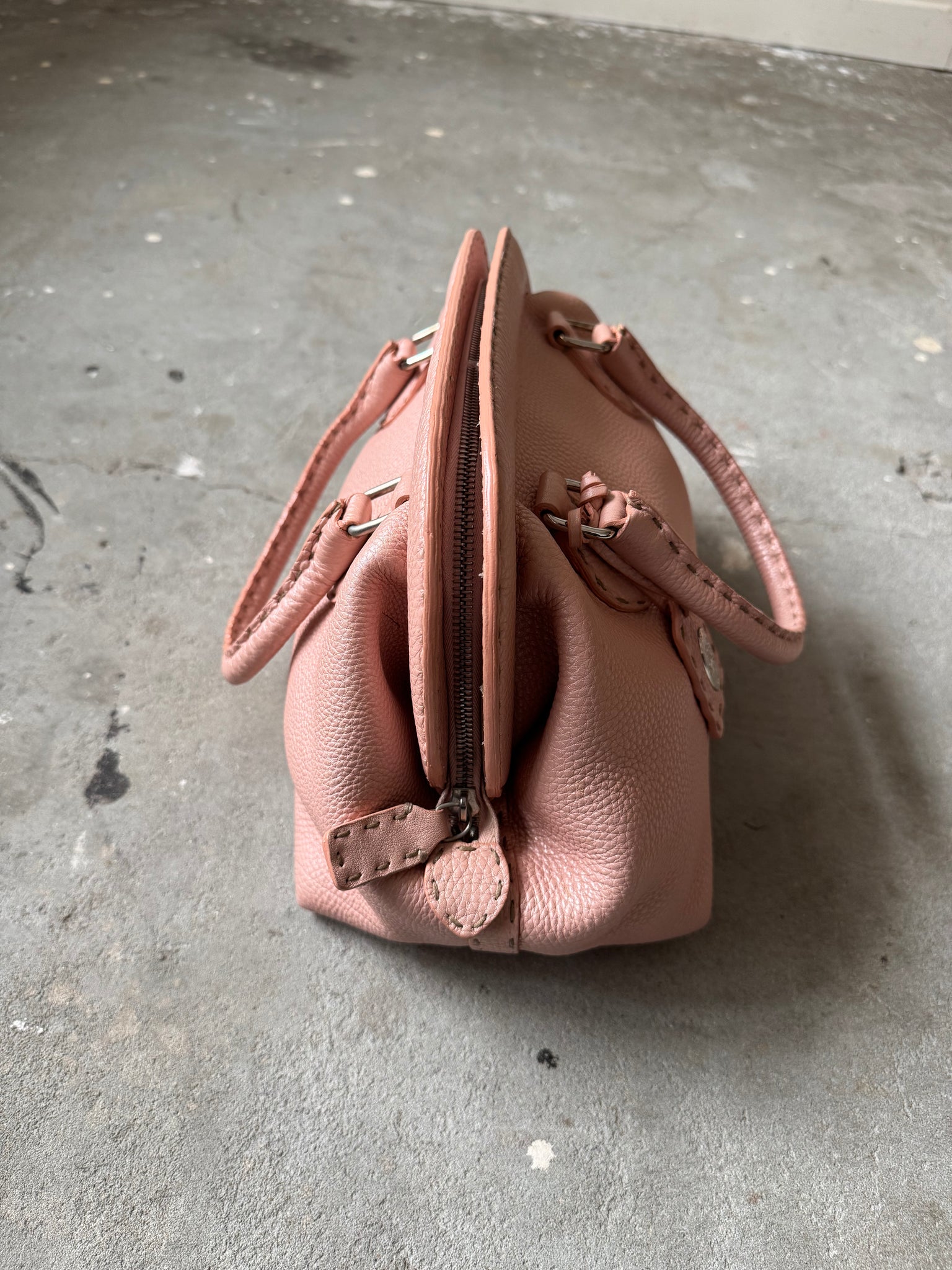 Fendi Cuoio Romano Selleria Shoulder Bag Cipria
