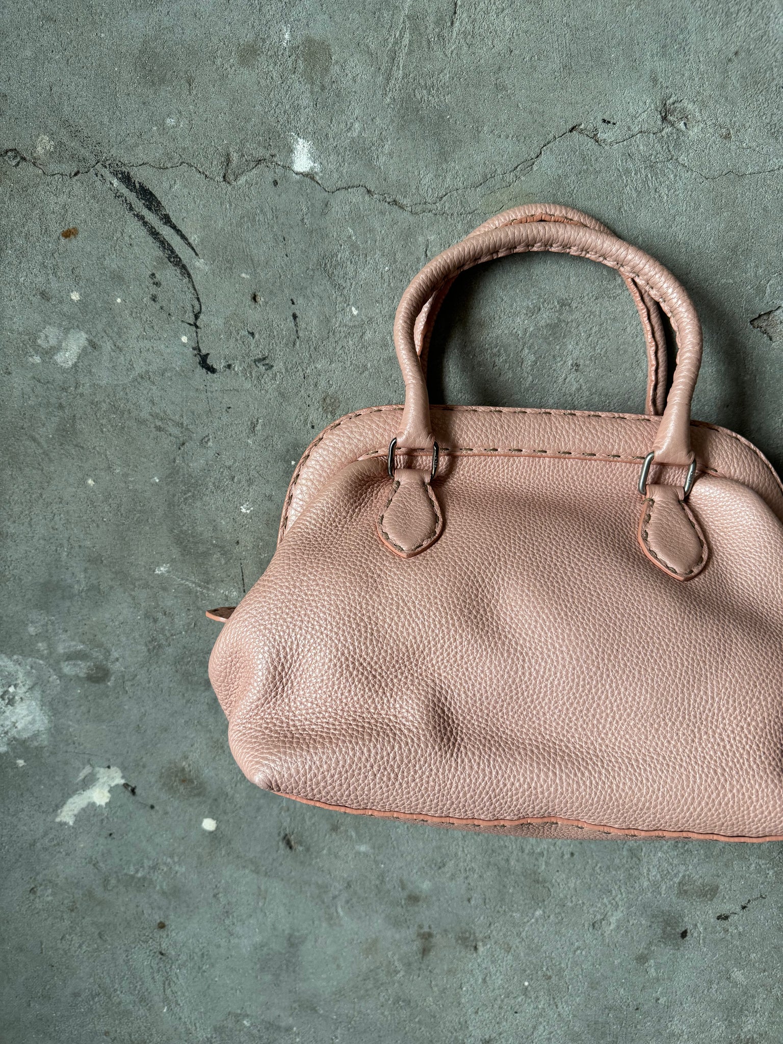 Fendi Cuoio Romano Selleria Shoulder Bag Cipria