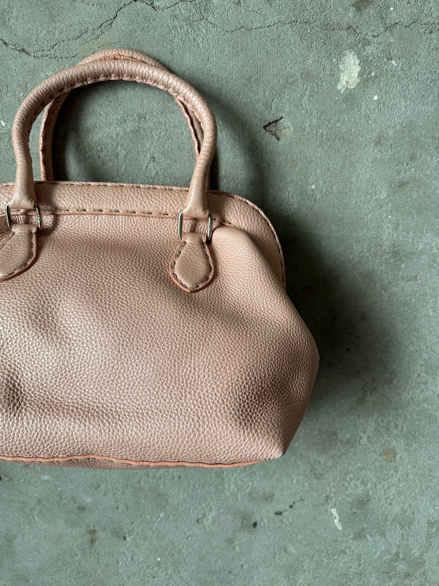 Fendi Cuoio Romano Selleria Shoulder Bag Cipria