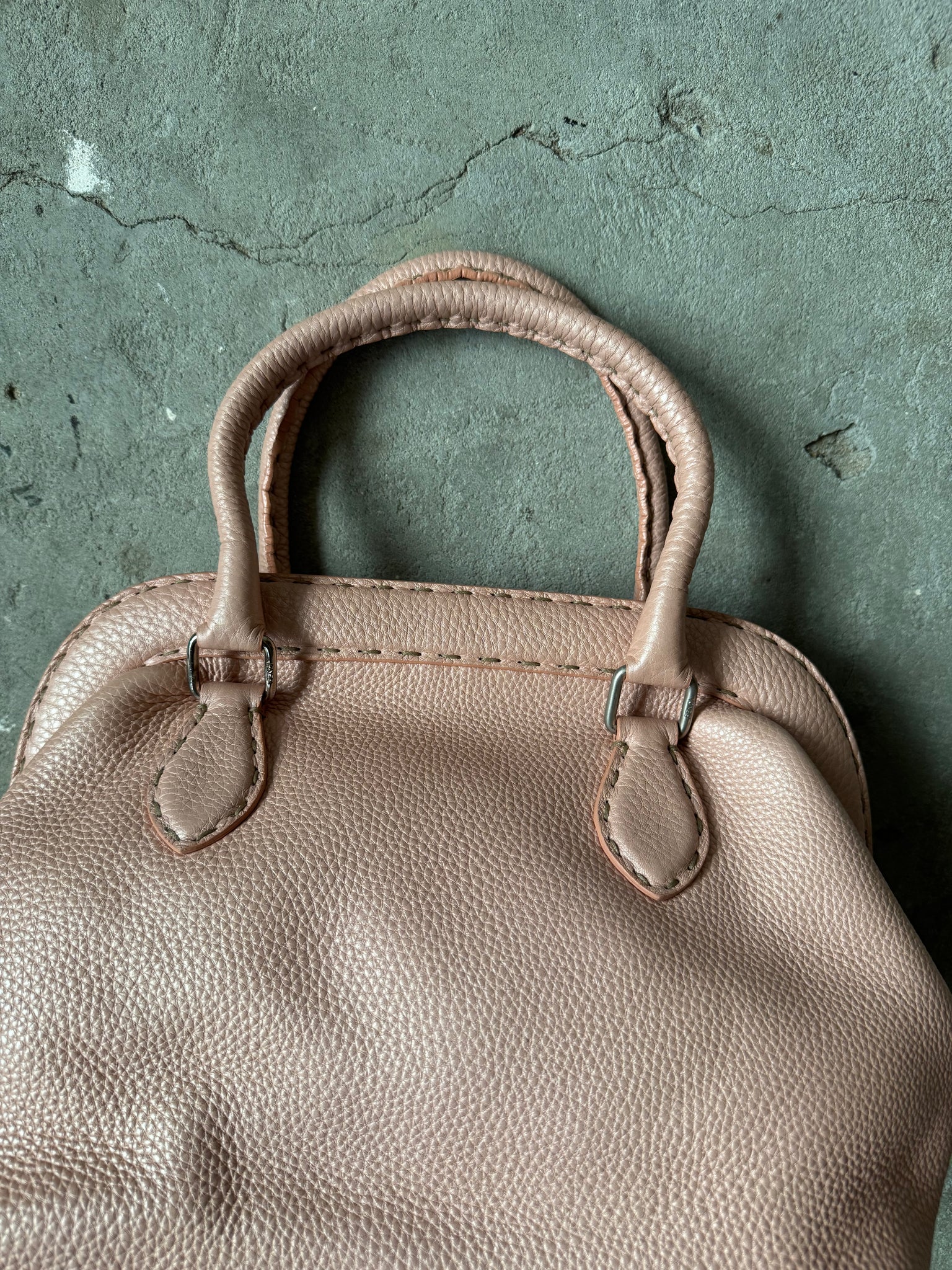 Fendi Cuoio Romano Selleria Shoulder Bag Cipria