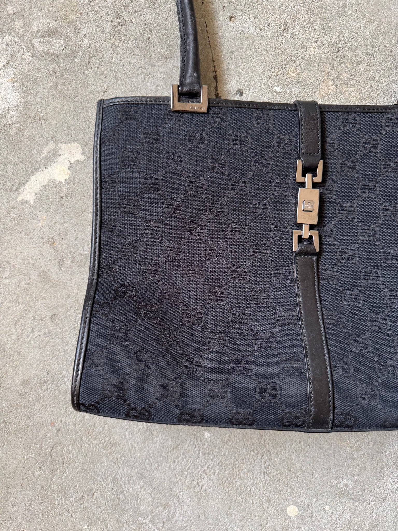 Gucci GG Monogram Jackie Tote Bag Black