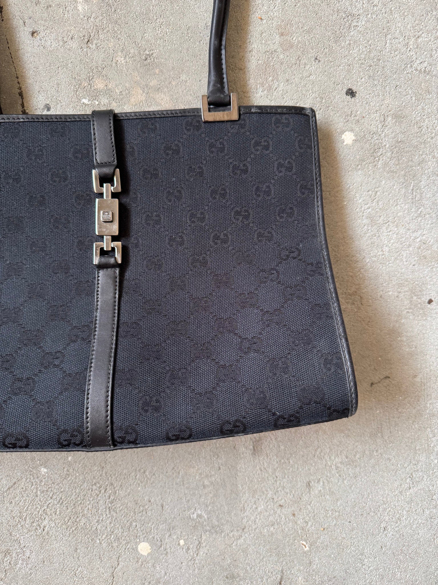 Gucci GG Monogram Jackie Tote Bag Black