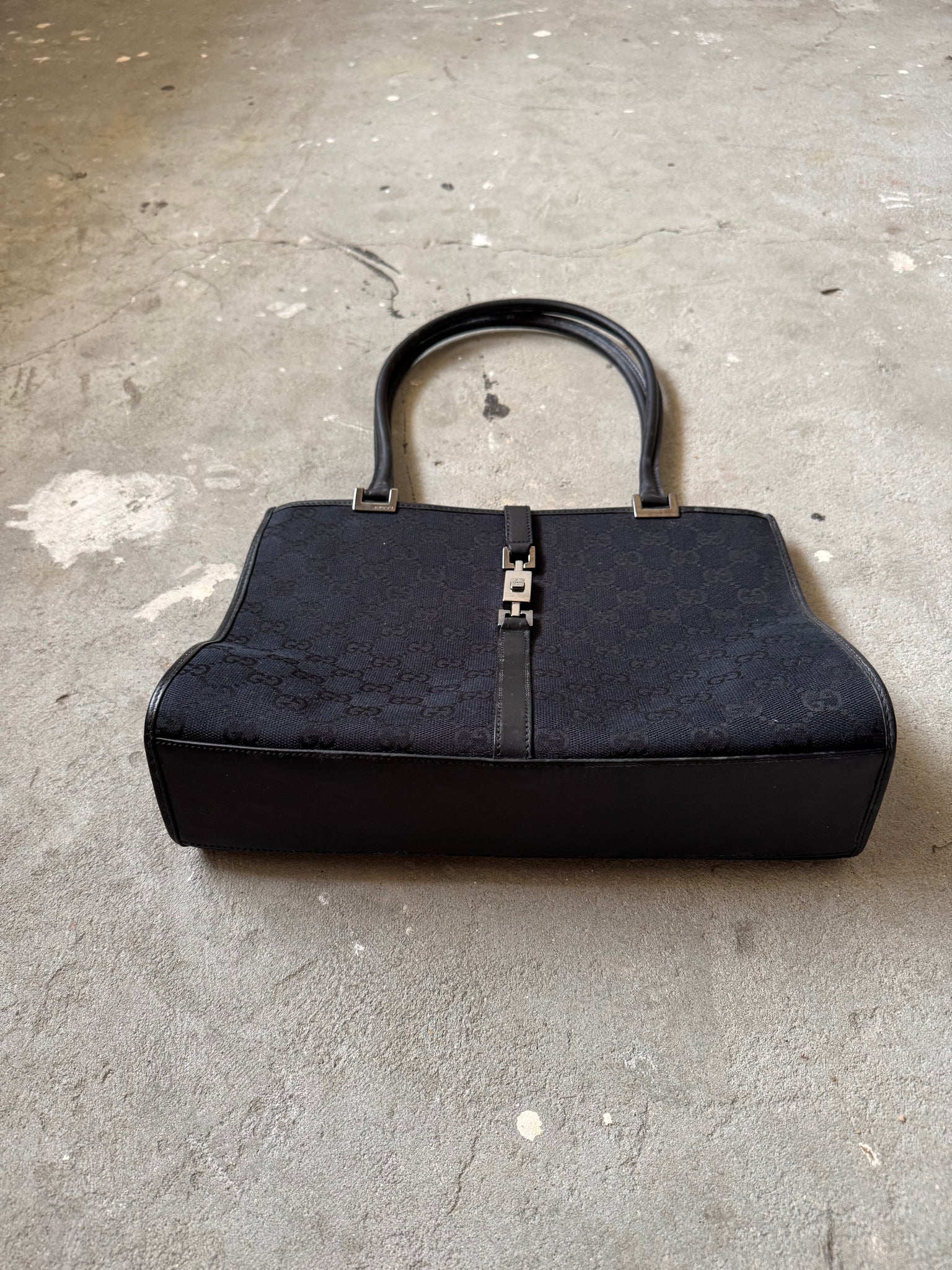 Gucci GG Monogram Jackie Tote Bag Black