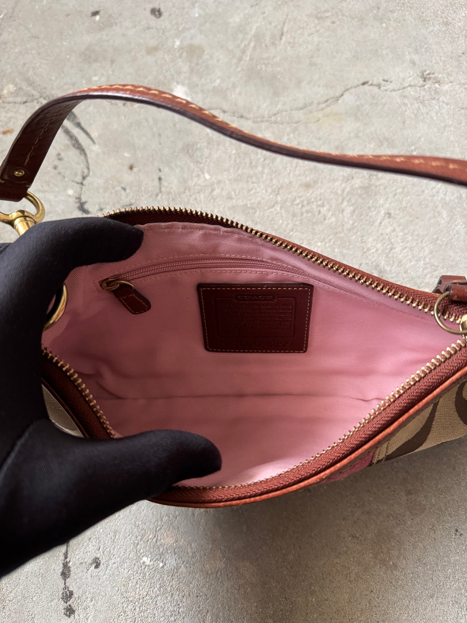 Coach Signature Stripe Baguette Shoulder Bag Multi