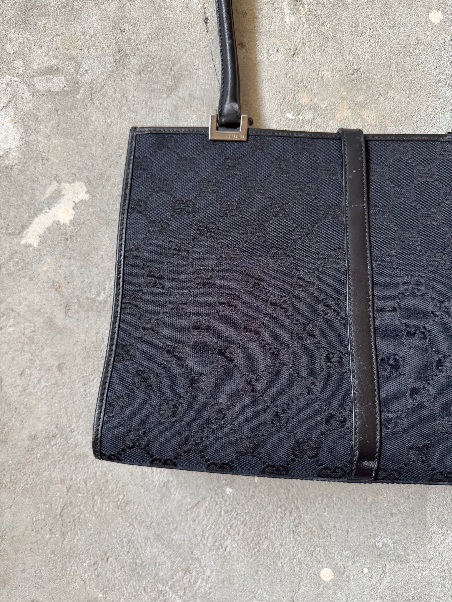 Gucci GG Monogram Jackie Tote Bag Black