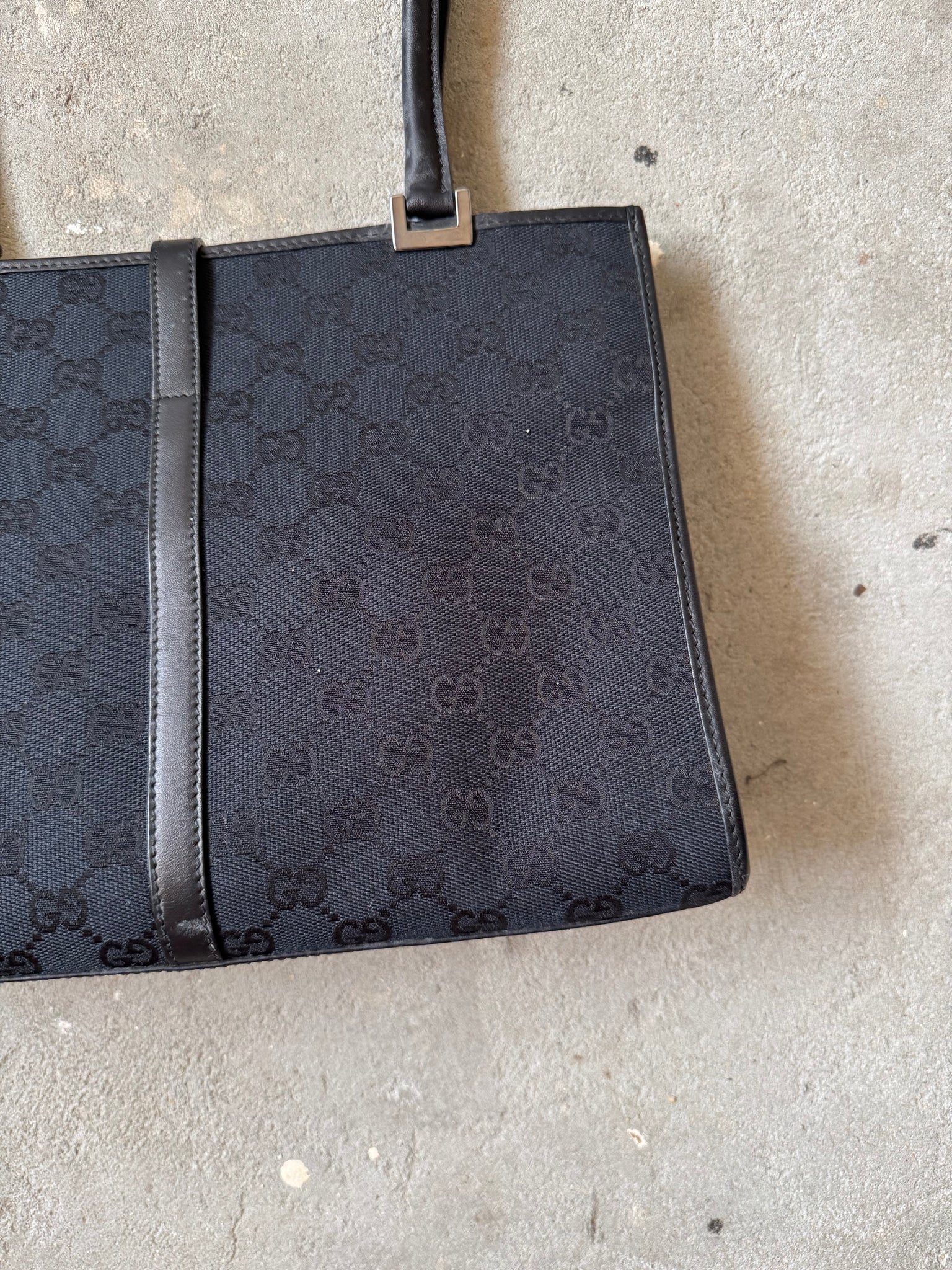 Gucci GG Monogram Jackie Tote Bag Black
