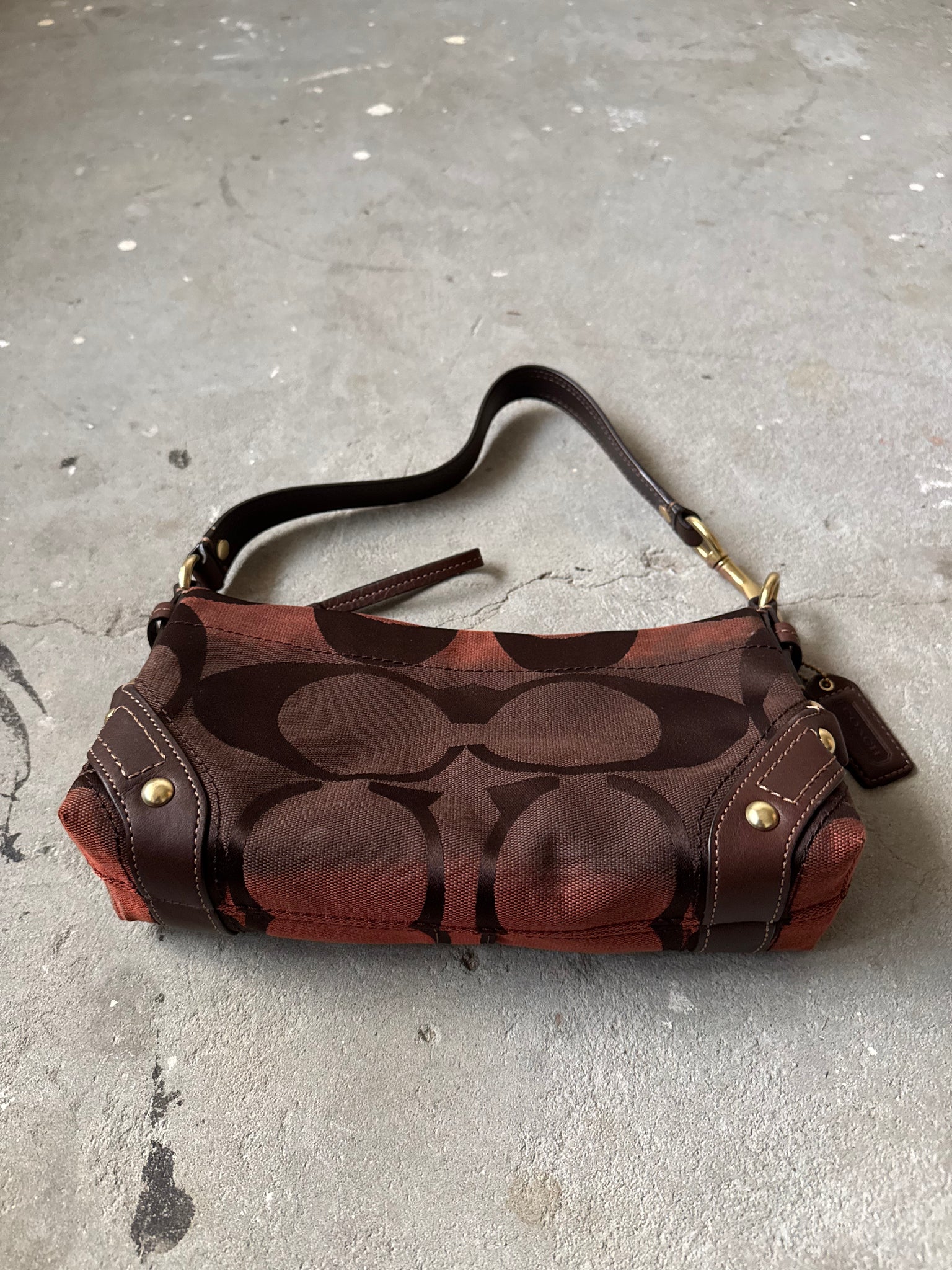 Coach Signature Baguette Shoulder Bag Brown