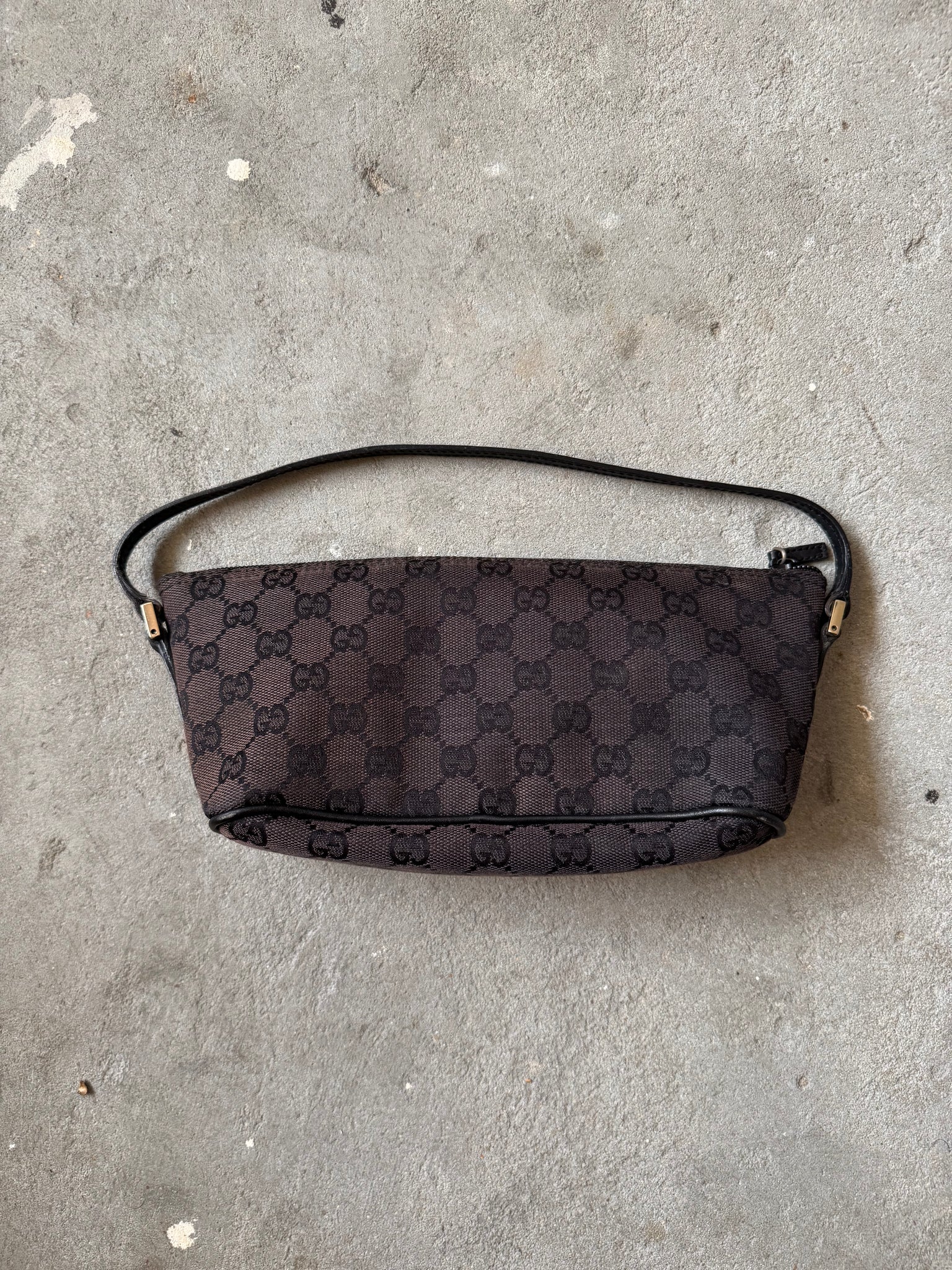 Gucci GG Monogram Pochette Boat Shoulder Bag Black