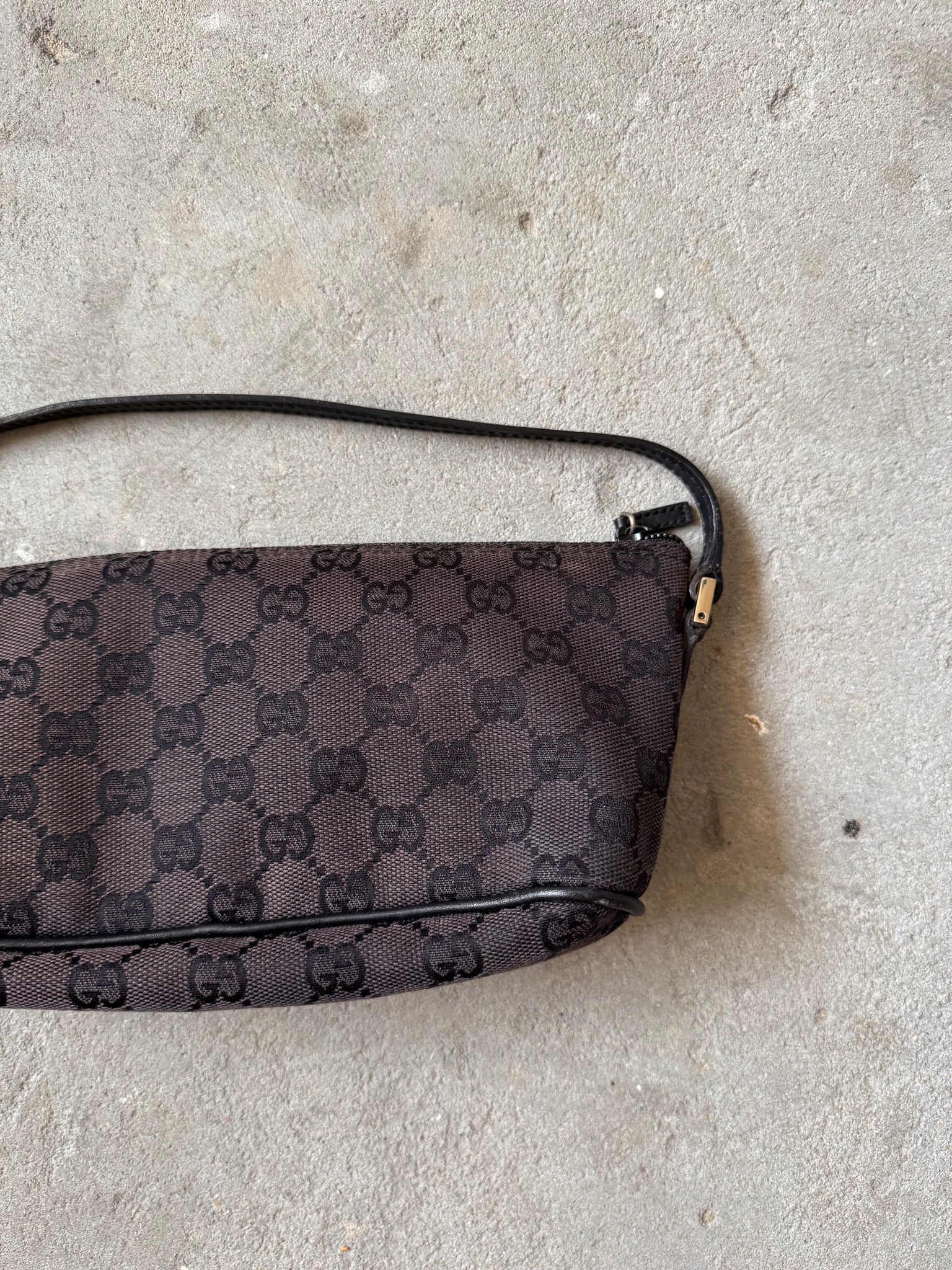 Gucci GG Monogram Pochette Boat Shoulder Bag Black