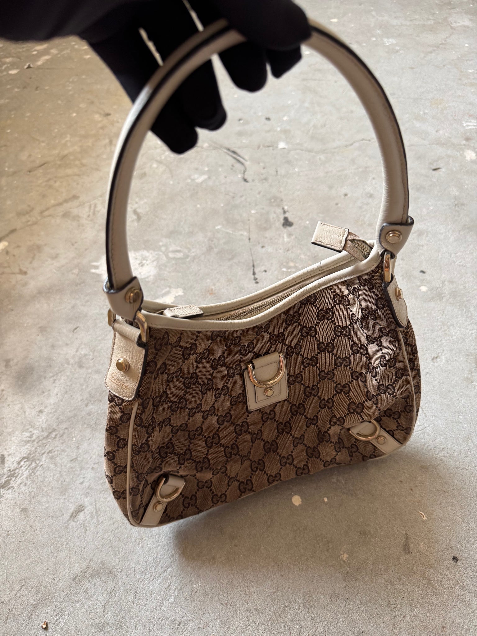 Gucci GG Monogram Jacquard Abbey Hobo Bag