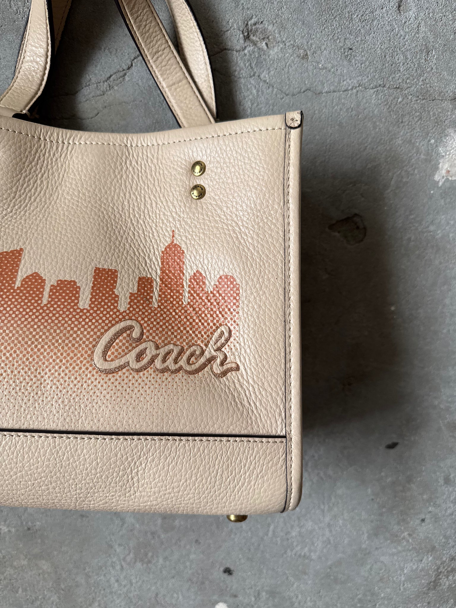 Coach x Jennifer Lopez Dempsey Tote Bag Beige