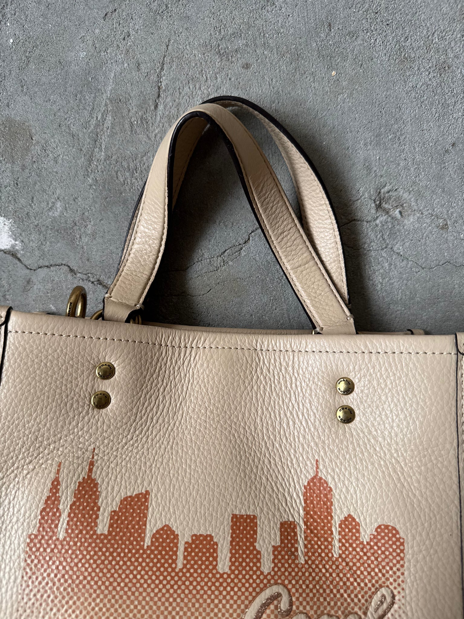Coach x Jennifer Lopez Dempsey Tote Bag Beige