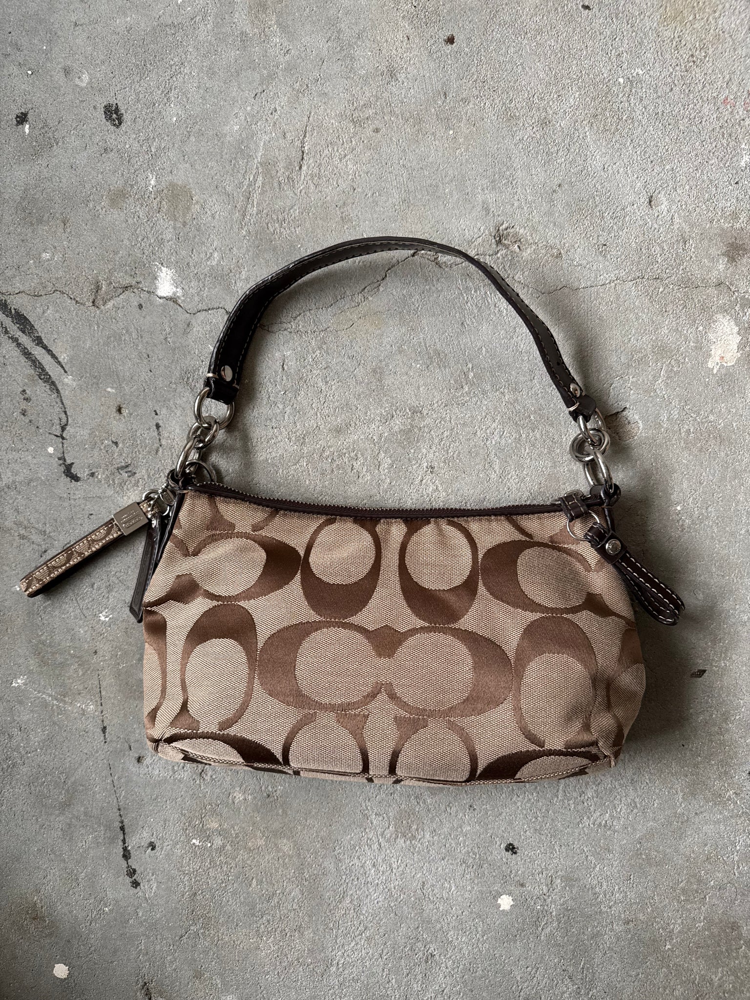 Coach Signature Stripe ShoulderBag Beige/Brown