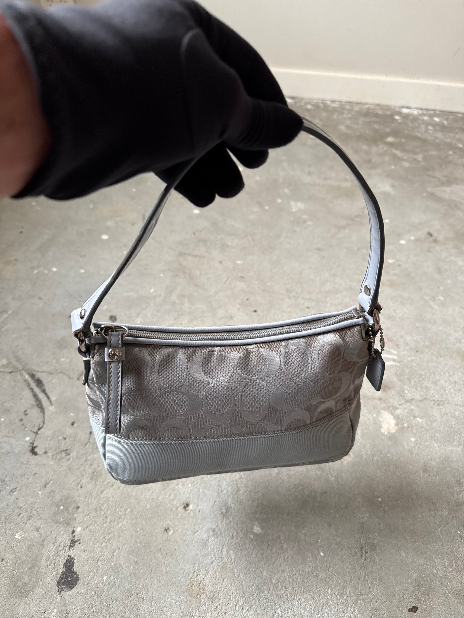 Coach Signature Chelsea Stripe Shoulder Bag Blue