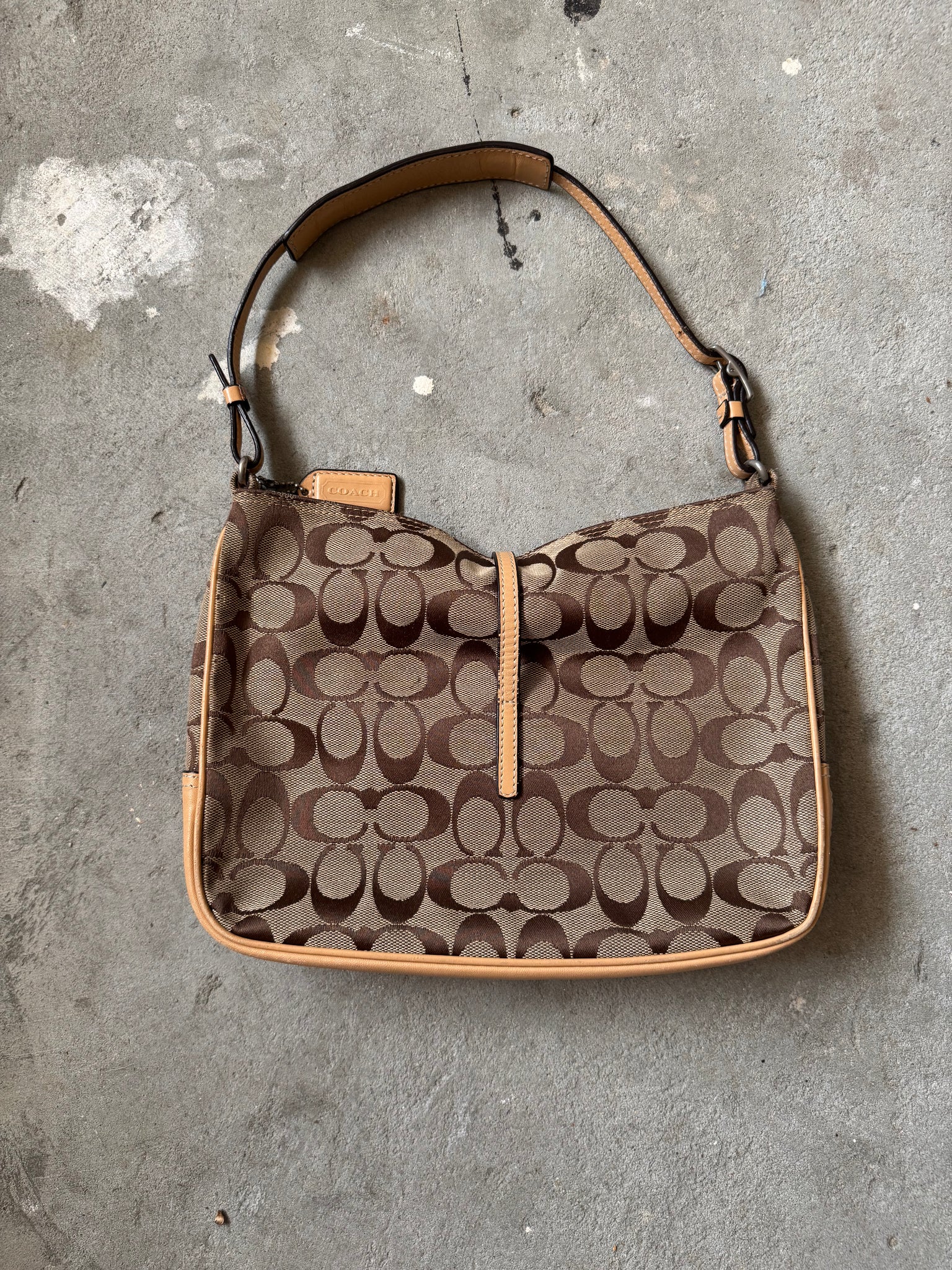 Coach Hobo Signature Clip Canvas Hand bag