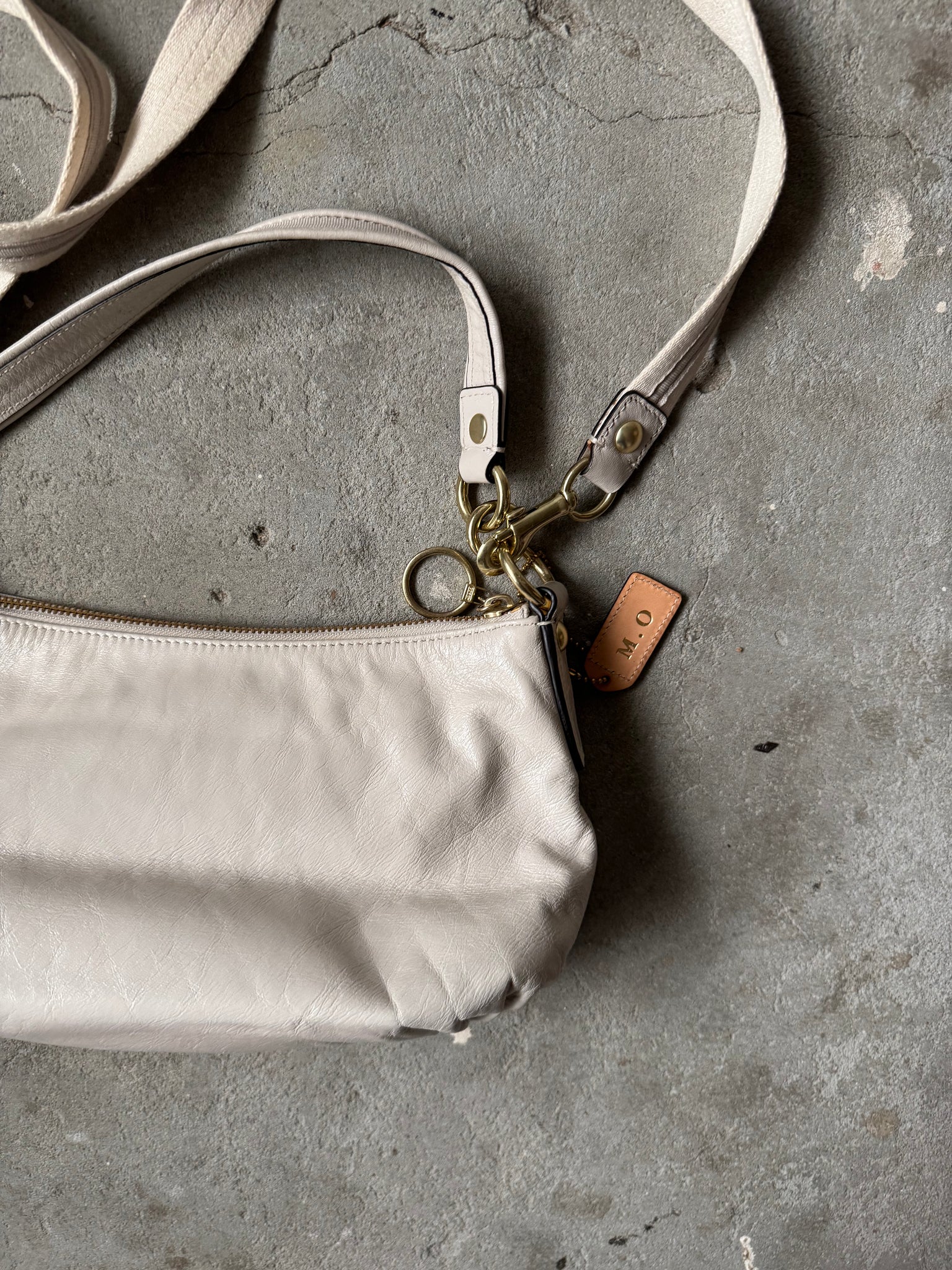Coach 2Way Leather Poppy Shoulder Bag White