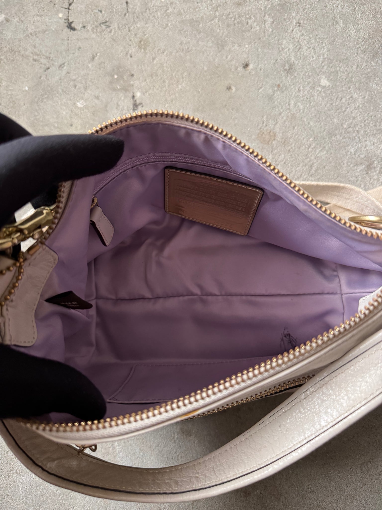 Coach 2Way Leather Poppy Shoulder Bag White