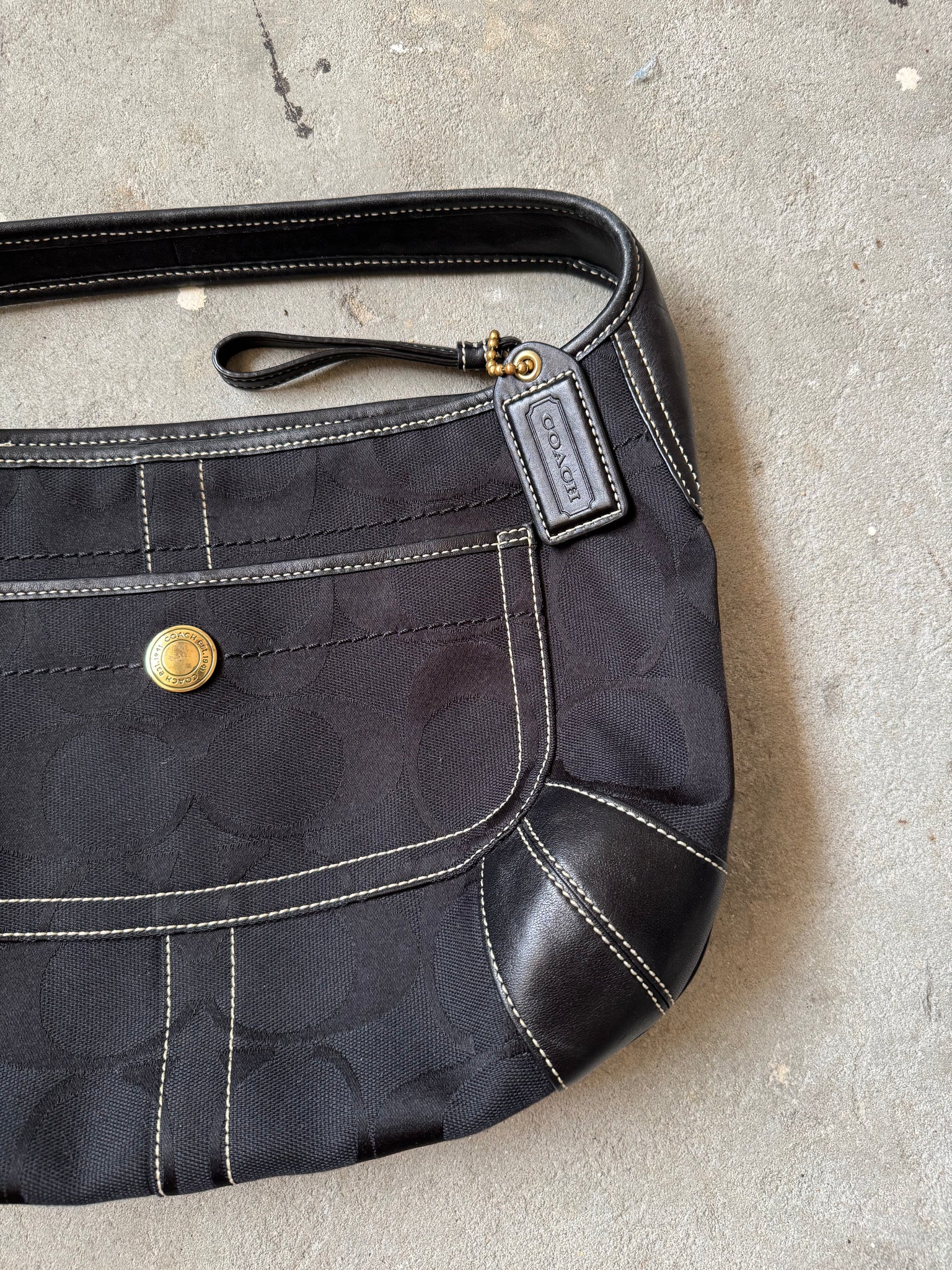 Coach Signature Ergo Hobo Shoulder Bag Black