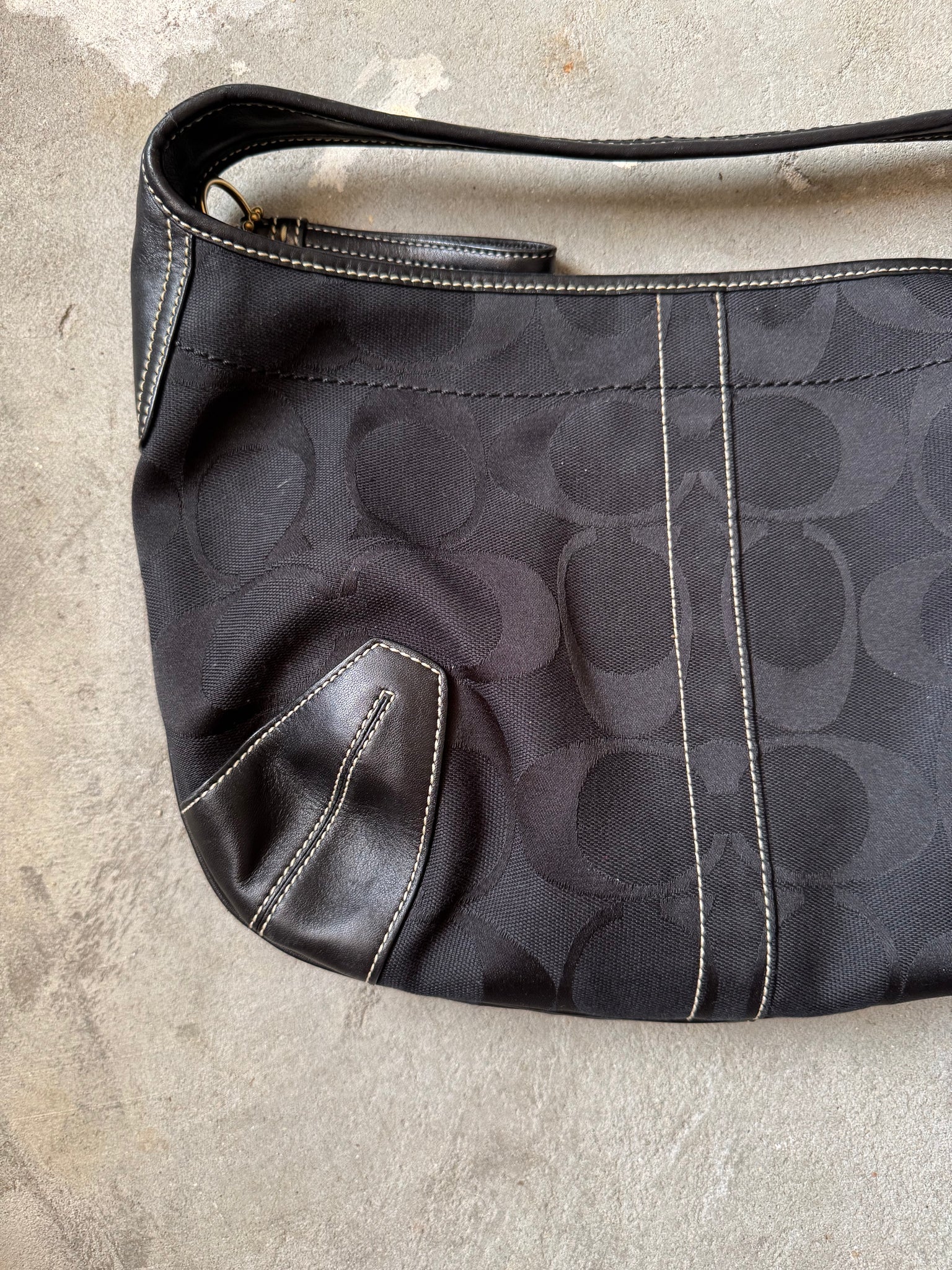 Coach Signature Ergo Hobo Shoulder Bag Black