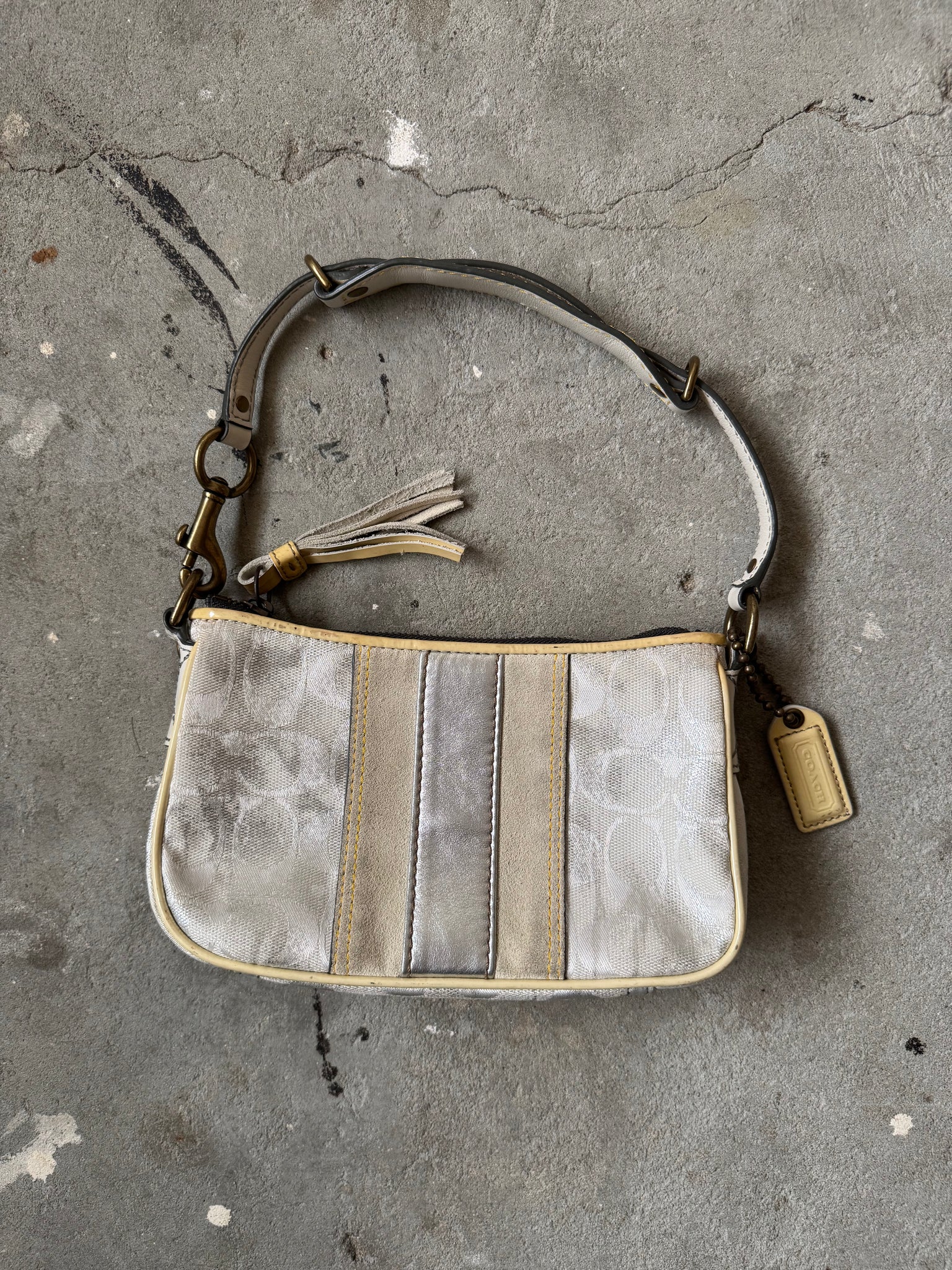 Coach Y2K Signature Shoulder Bag Metallic Silver