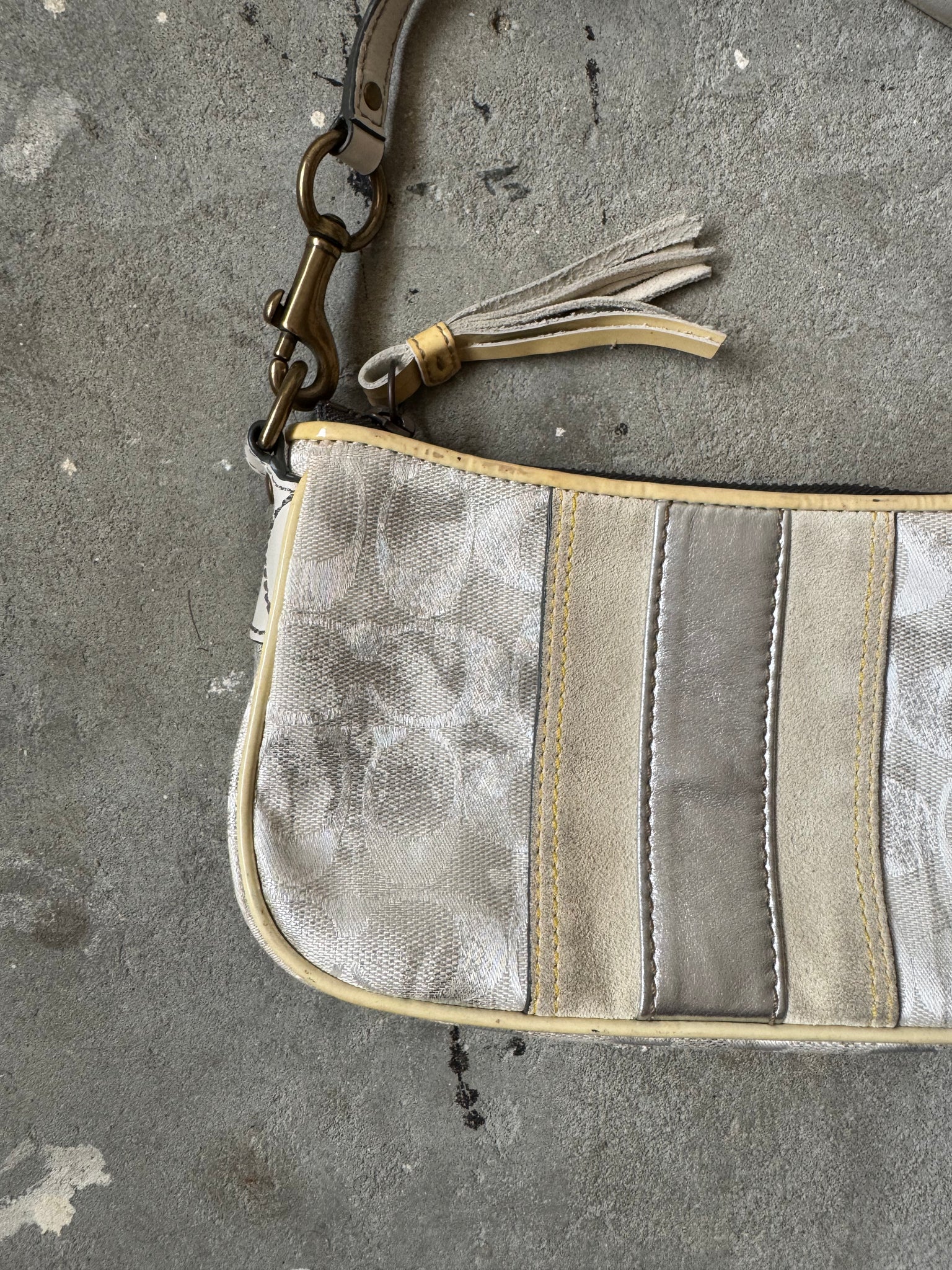 Coach Y2K Signature Shoulder Bag Metallic Silver