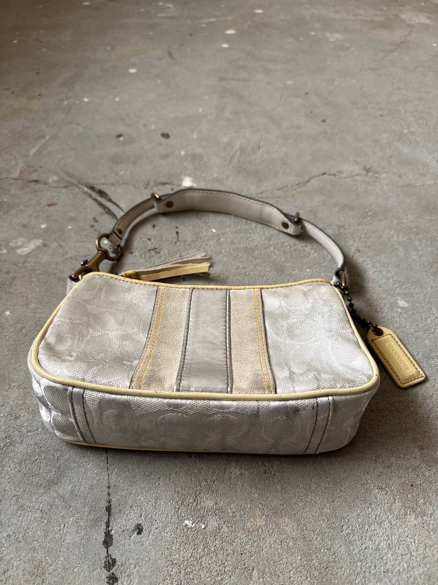 Coach Y2K Signature Shoulder Bag Metallic Silver