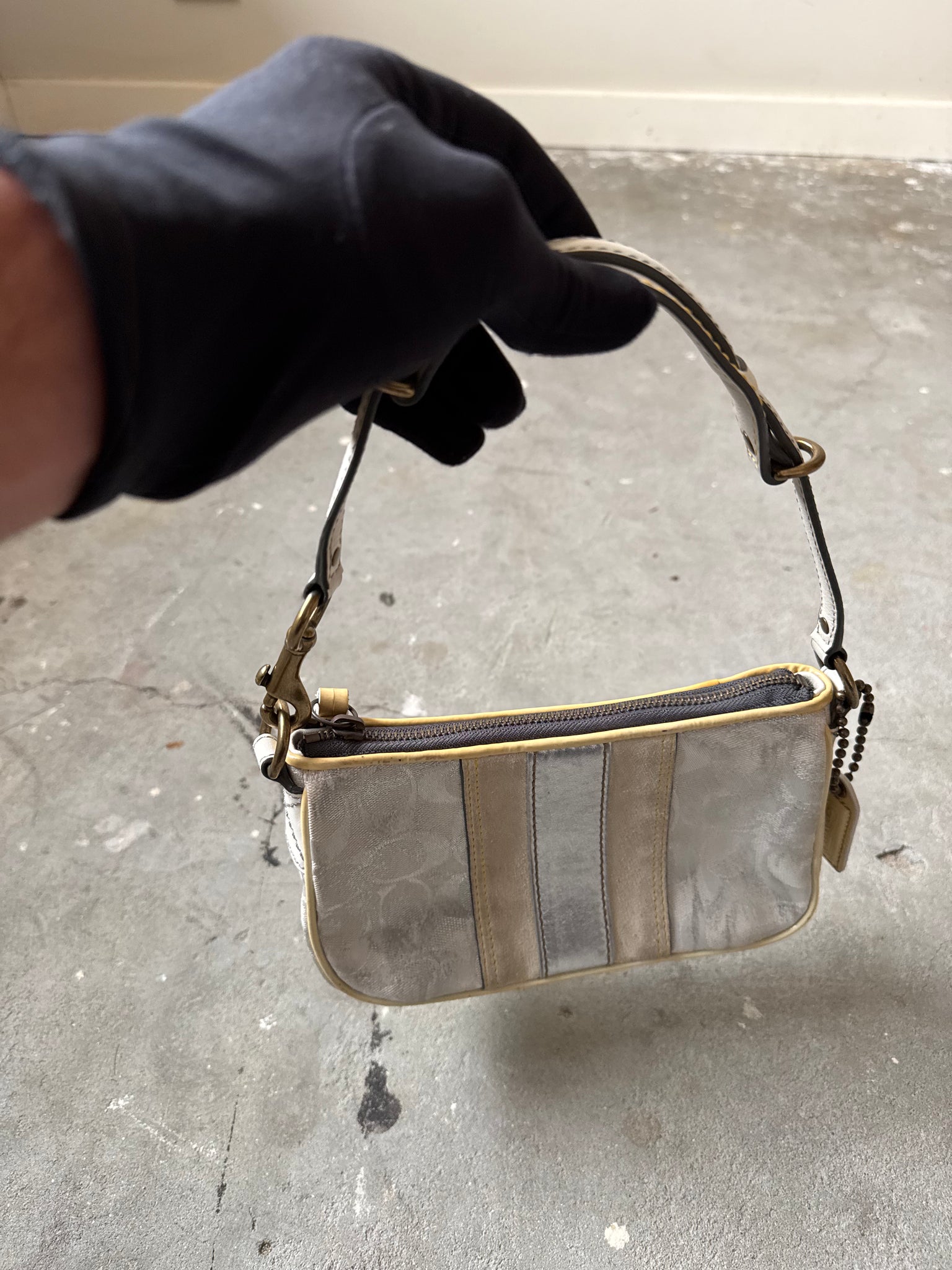 Coach Y2K Signature Shoulder Bag Metallic Silver